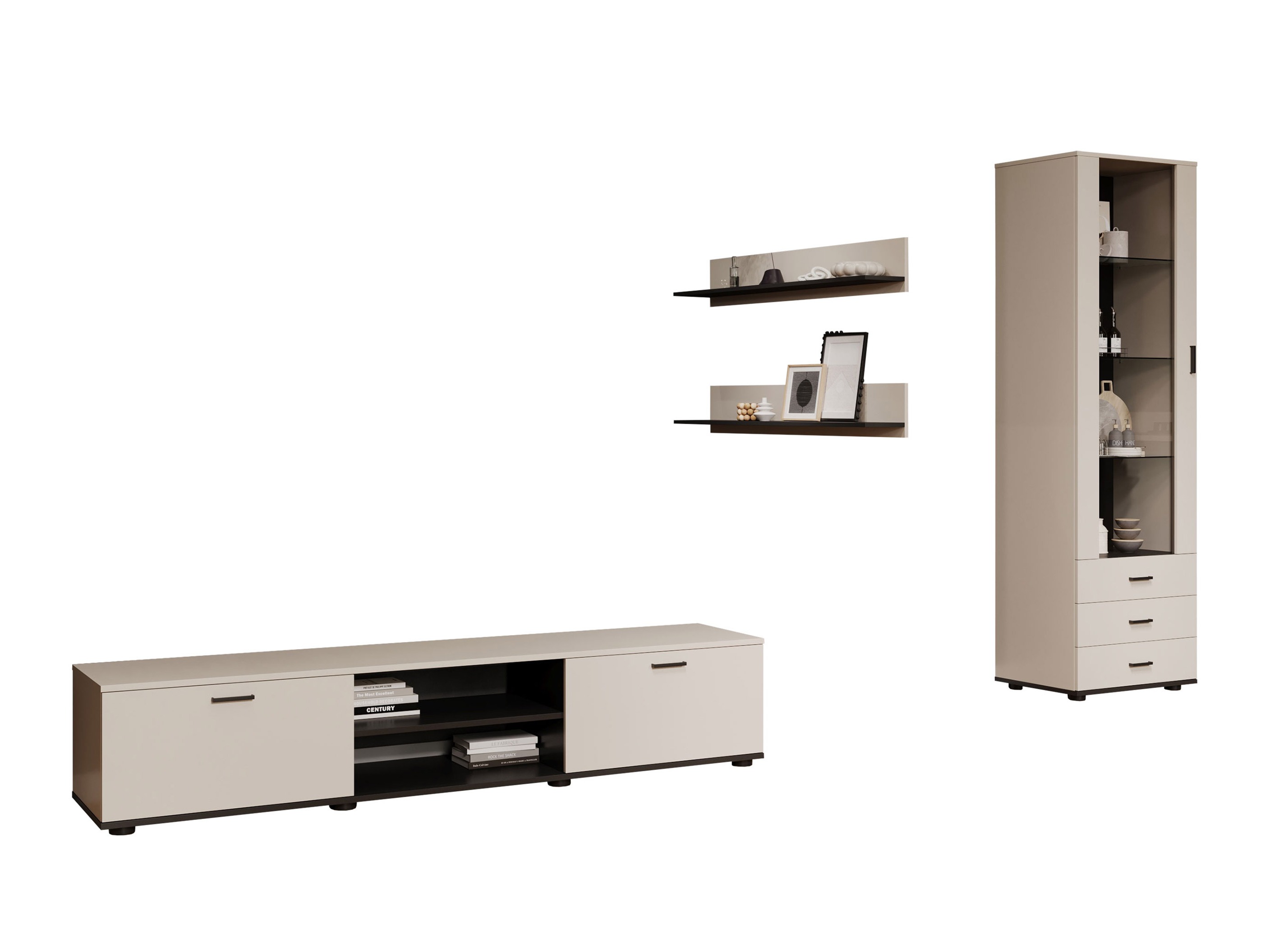 Viesistabas komplekts Tornola 107 (Kašmirs + Melns)