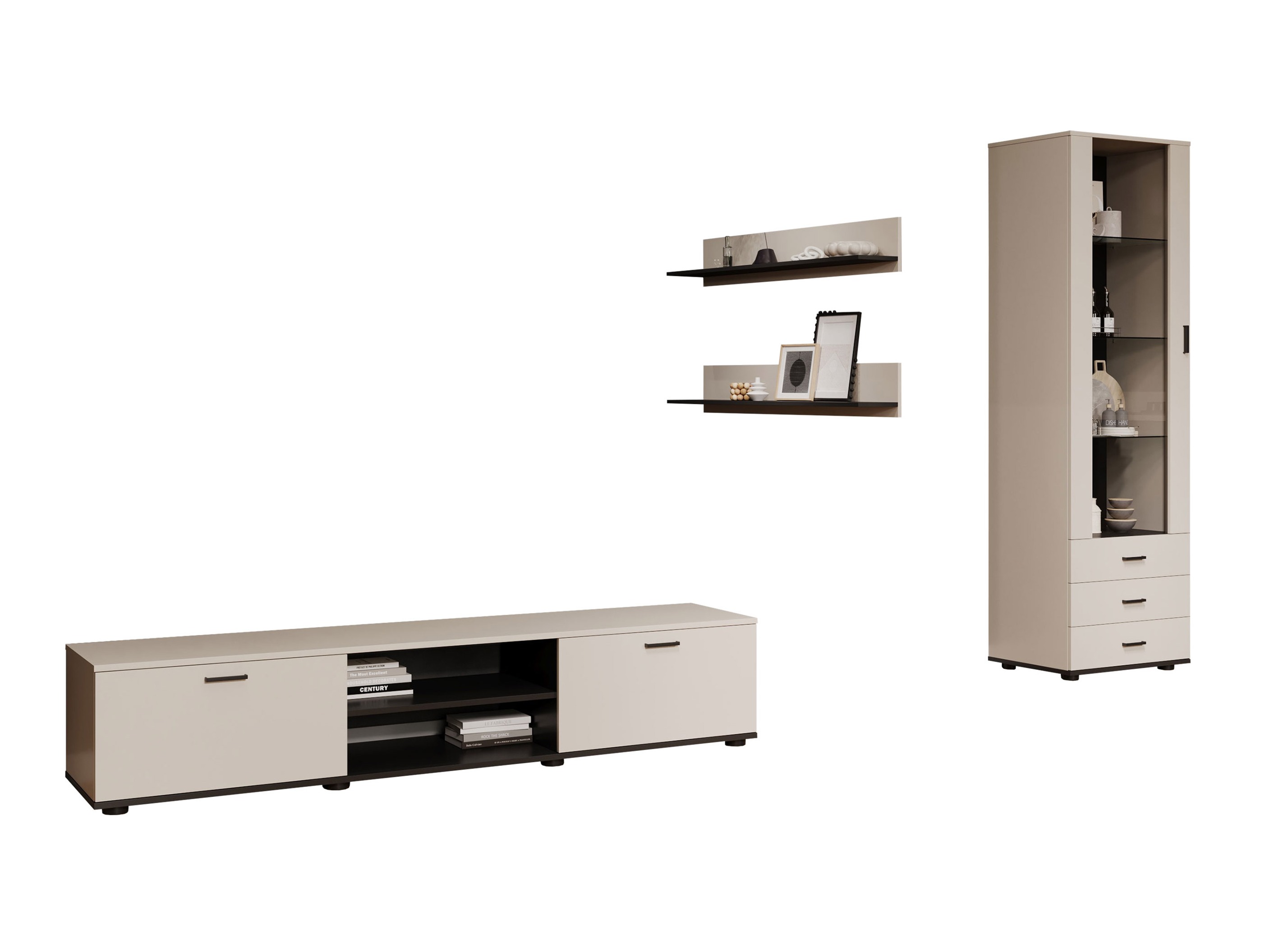 Viesistabas komplekts Tornola 107 (Kašmirs + Melns)