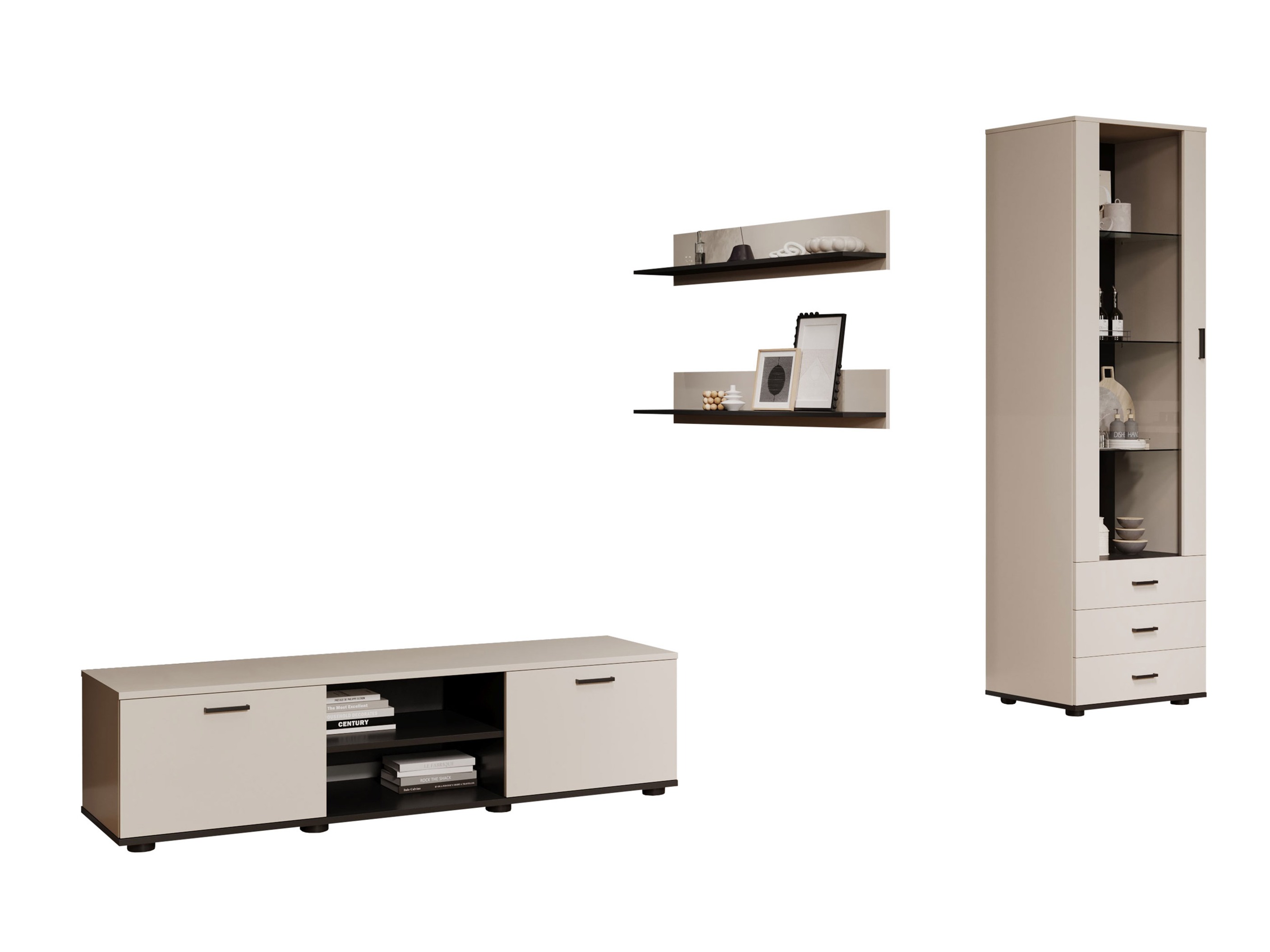 Viesistabas komplekts Tornola 110 (Kašmirs + Melns)