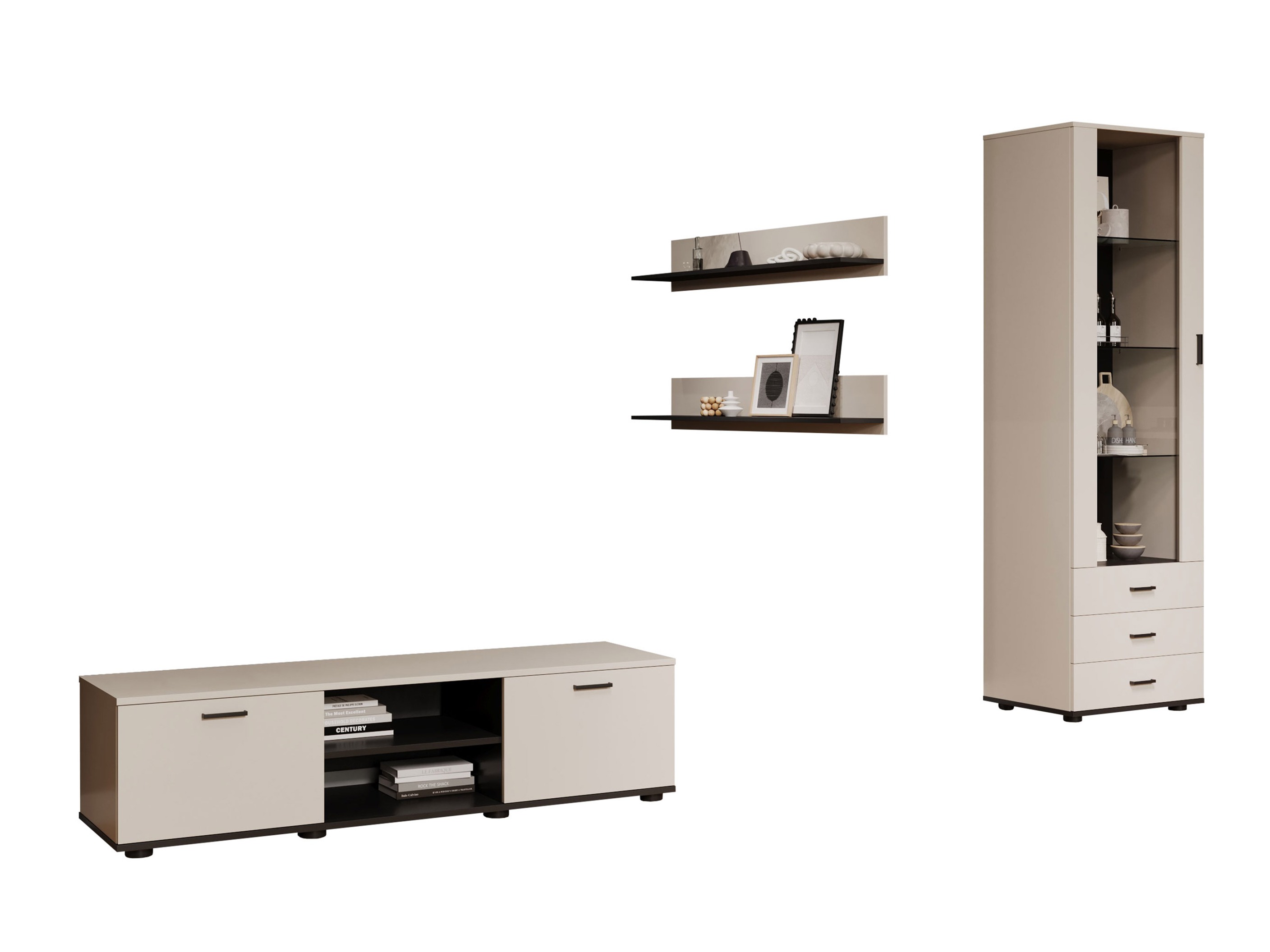 Viesistabas komplekts Tornola 110 (Kašmirs + Melns)