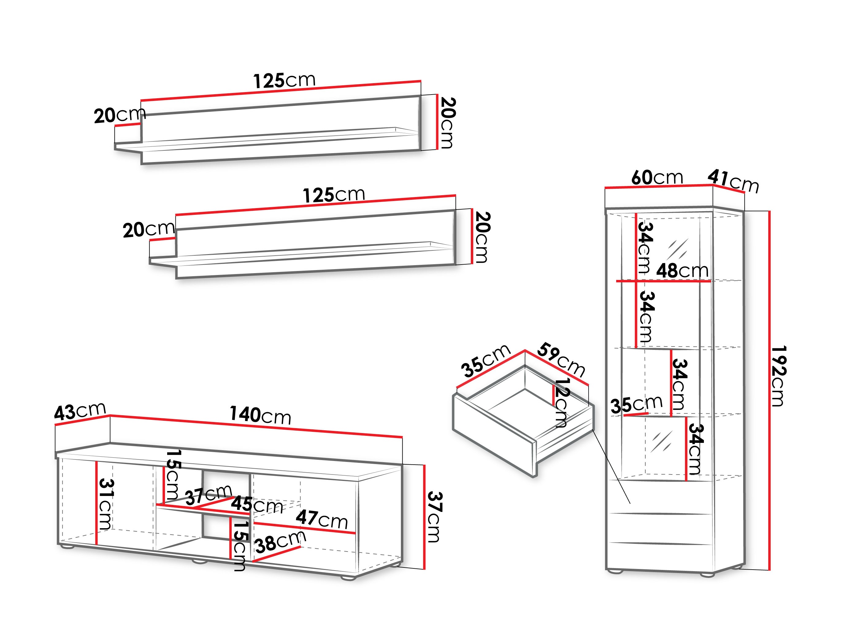 Viesistabas komplekts Tornola 110 (Kašmirs + Melns)