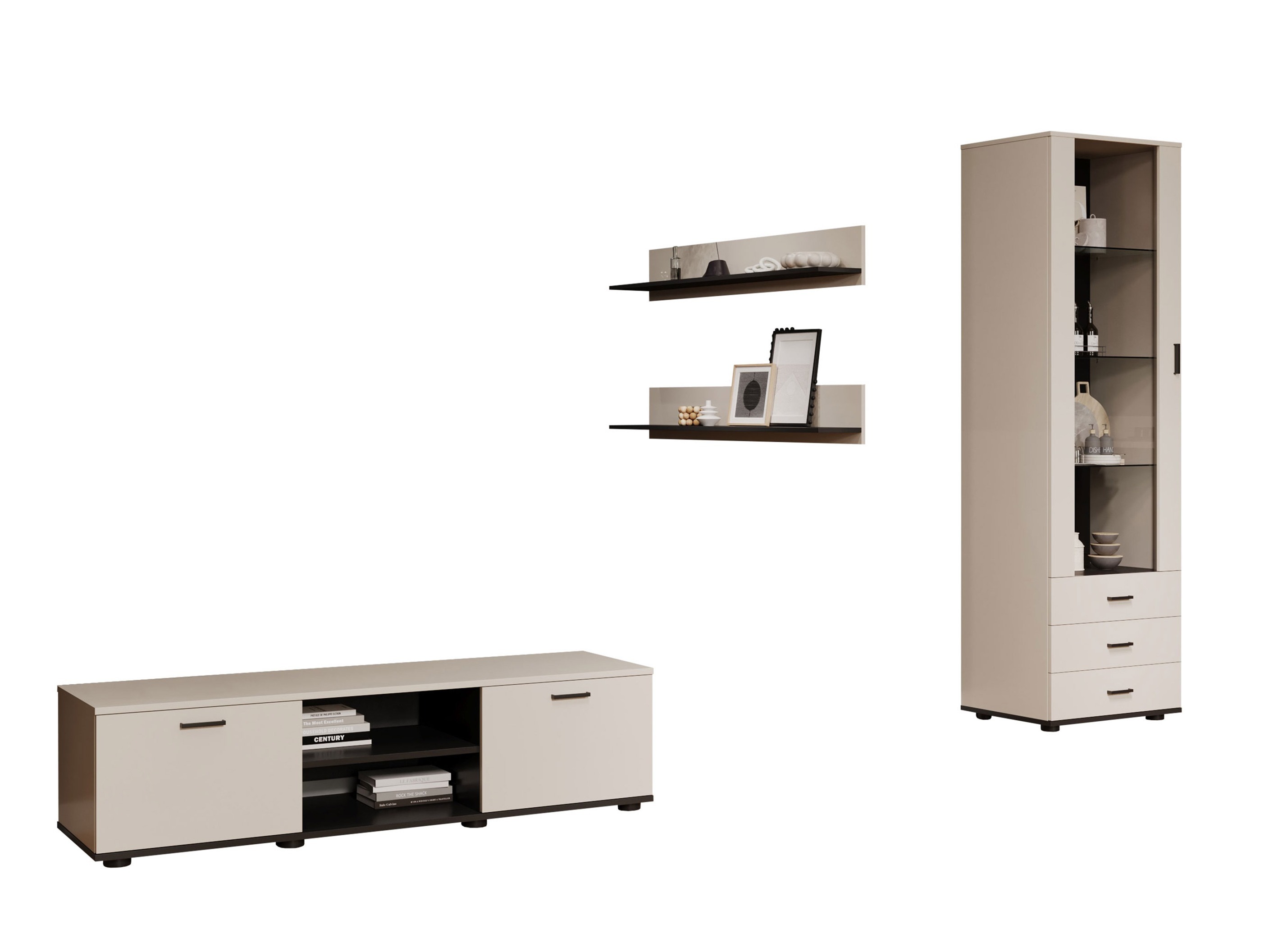 Viesistabas komplekts Tornola 110 (Kašmirs + Melns)