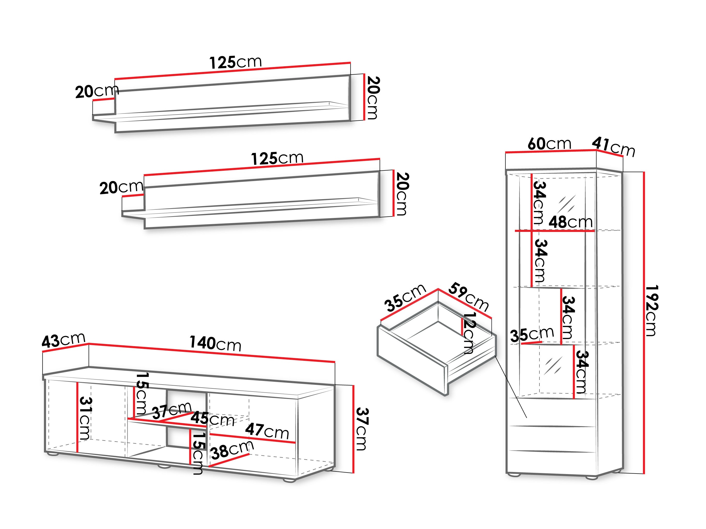 Viesistabas komplekts Tornola 110 (Kašmirs + Melns)