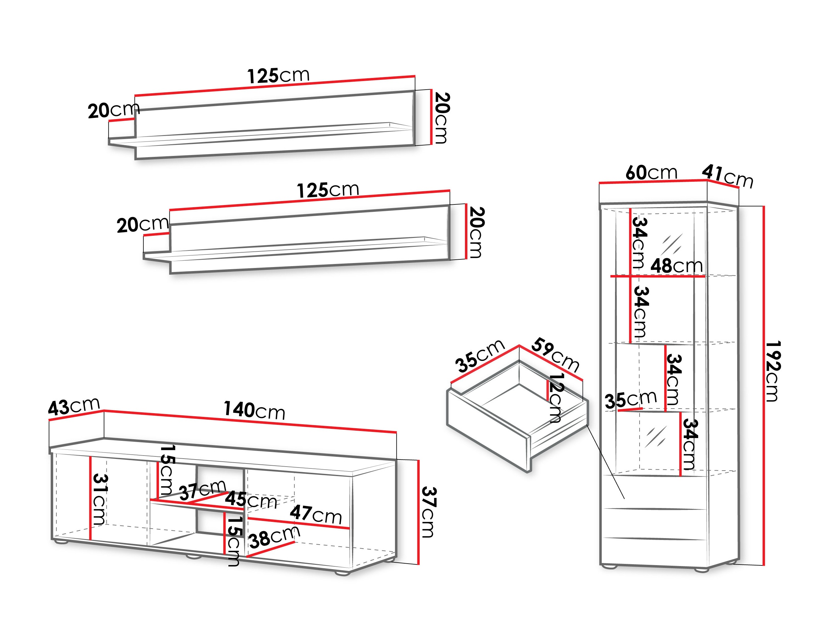Viesistabas komplekts Tornola 110 (Kašmirs + Melns)