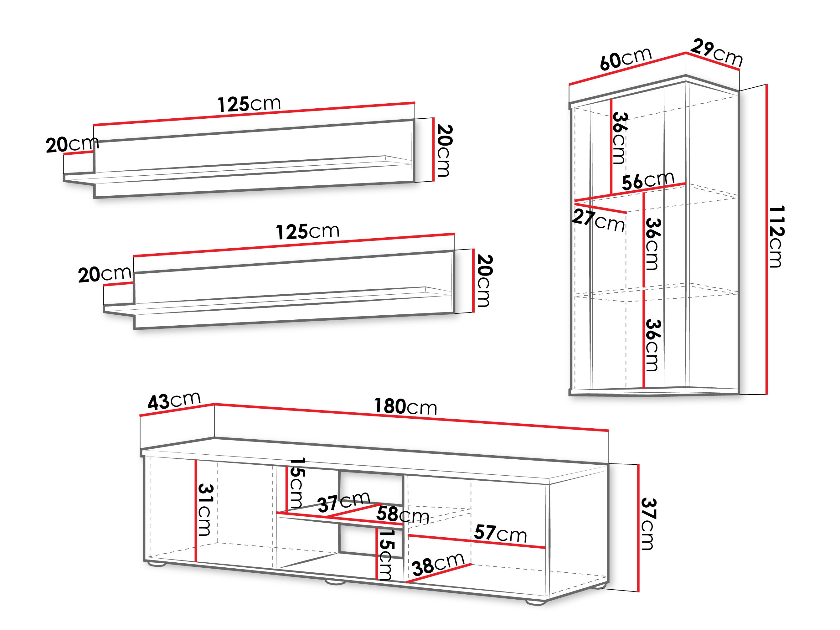 Viesistabas komplekts Tornola 113 (Kašmirs + Melns)