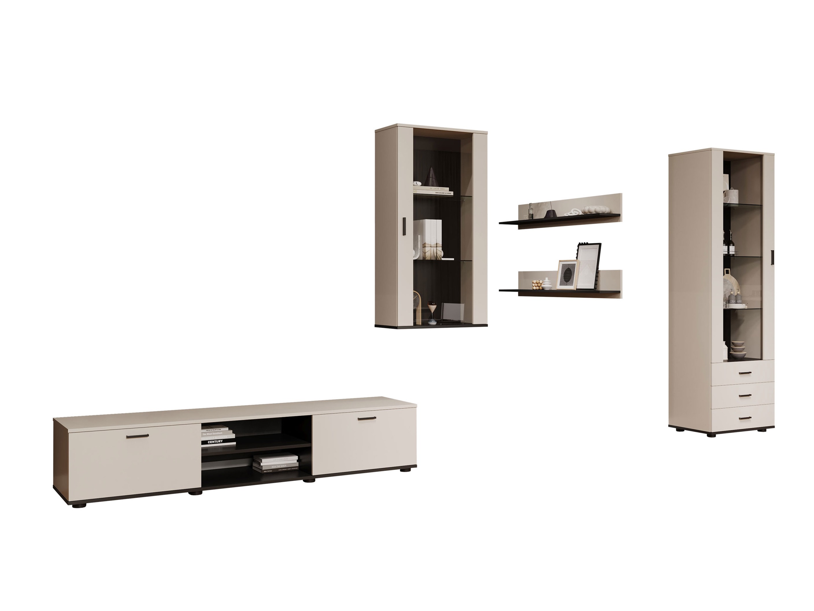 Viesistabas komplekts Tornola 114 (Kašmirs + Melns)