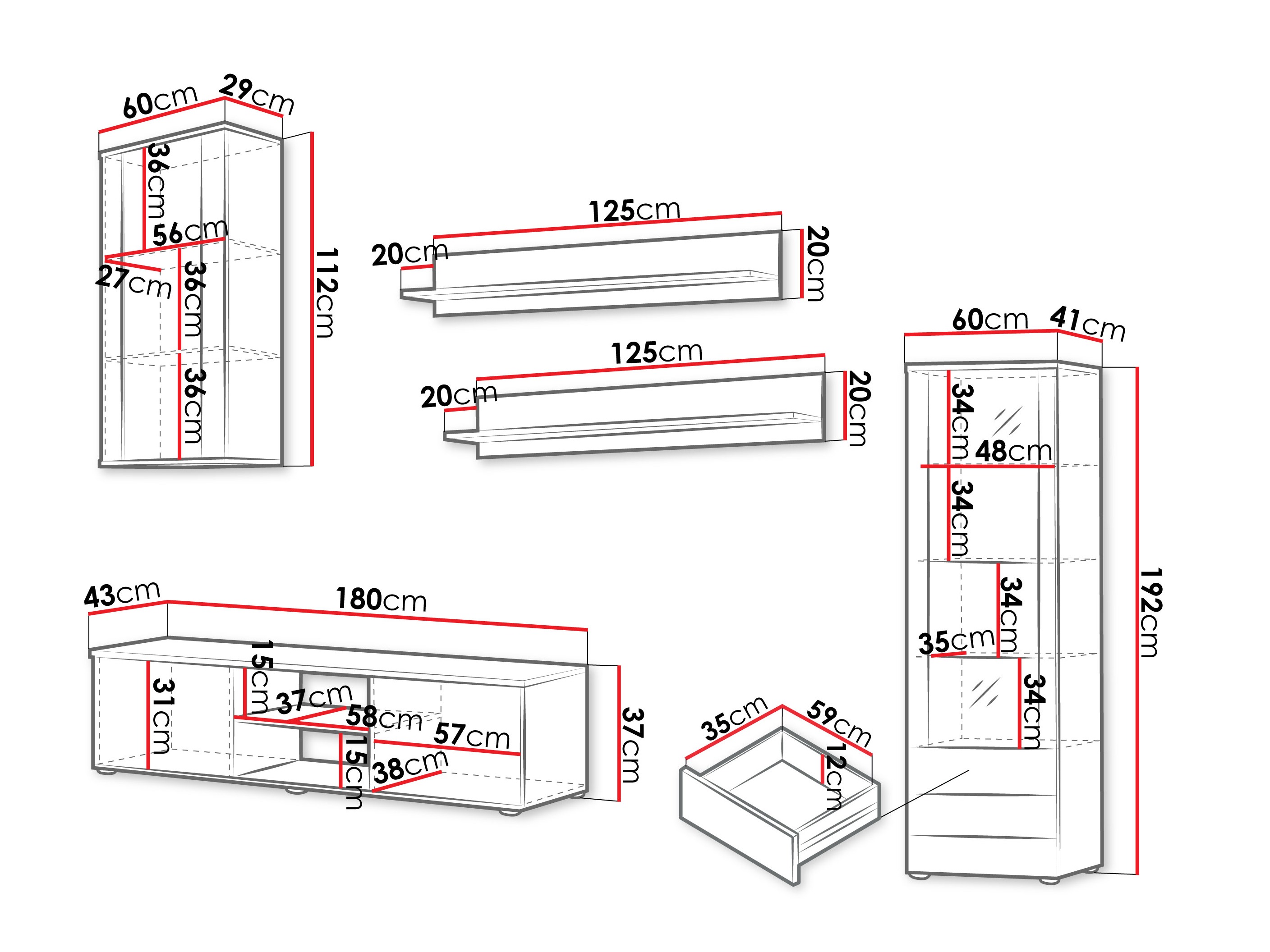 Viesistabas komplekts Tornola 114 (Kašmirs + Melns)