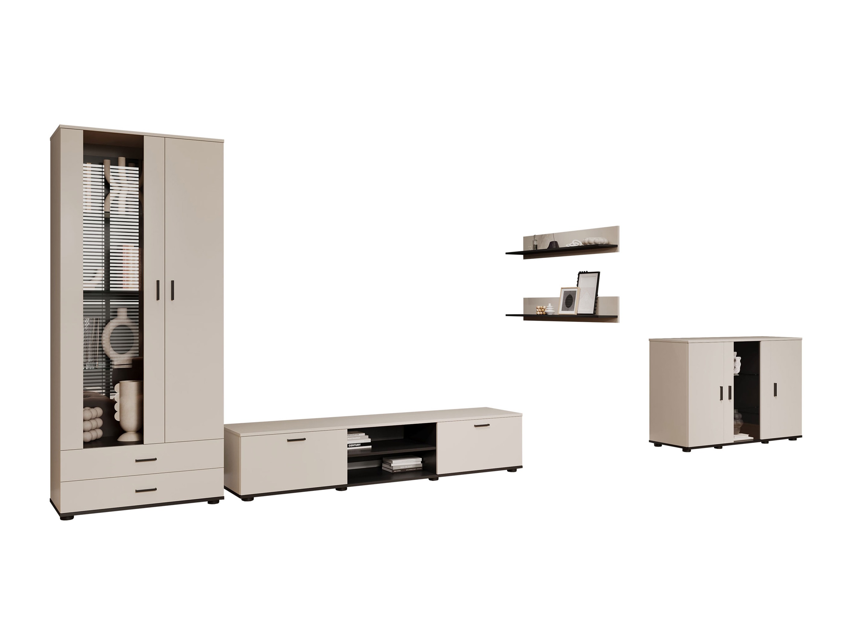 Viesistabas komplekts Tornola 116 (Kašmirs + Melns)