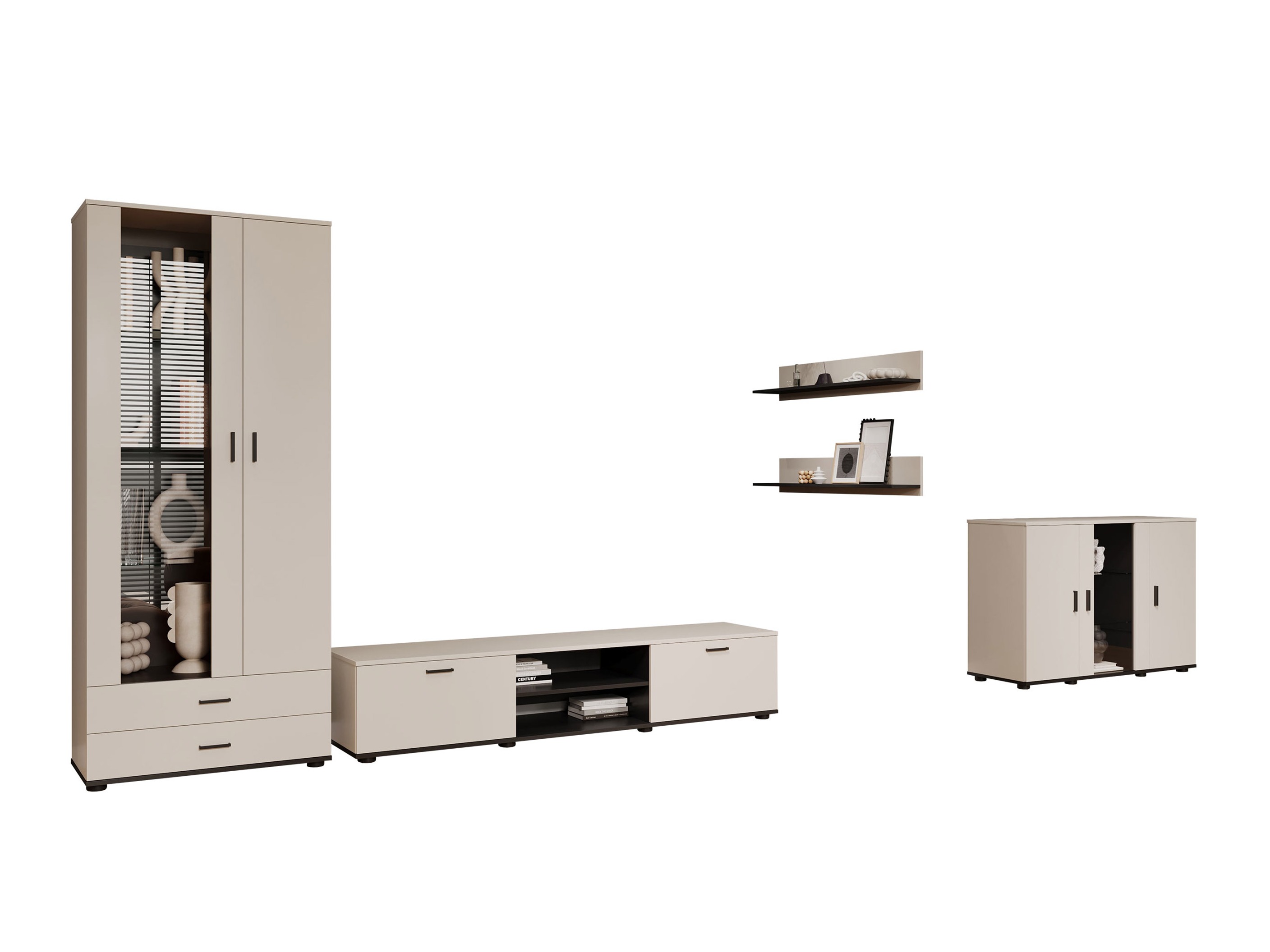 Viesistabas komplekts Tornola 116 (Kašmirs + Melns)