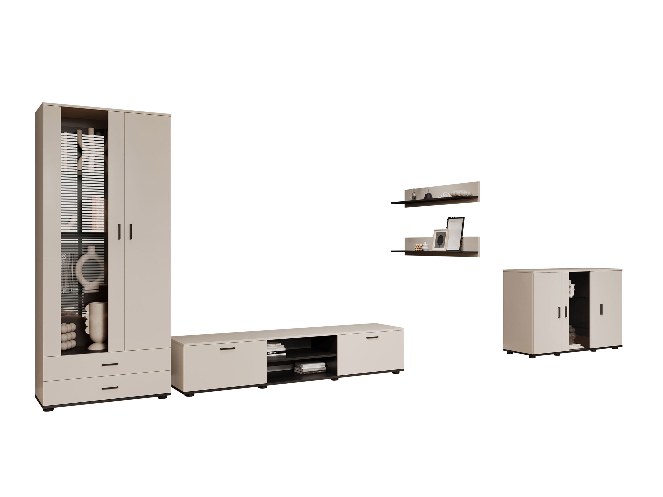 Viesistabas komplekts Tornola 116 (Kašmirs + Melns)