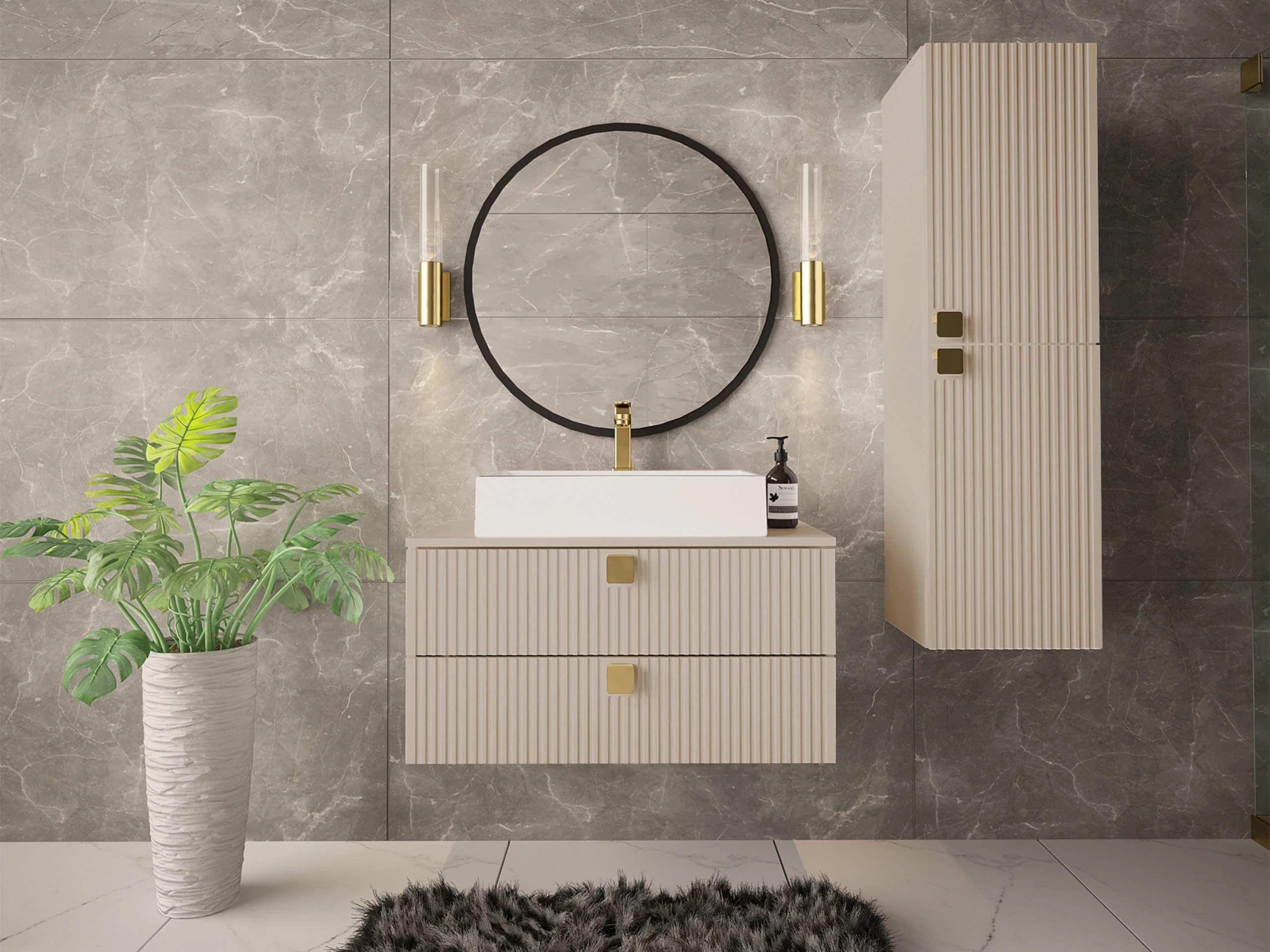 Настенный шкафчик для ванной комнаты Orlvera 100 (Светло-коричневый)