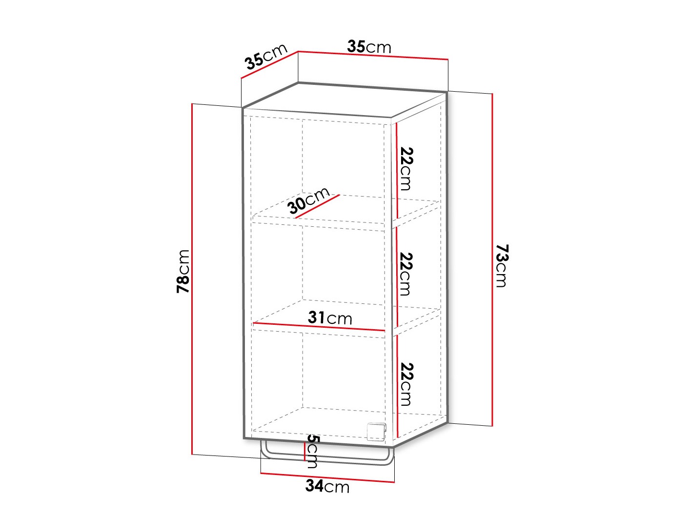 Настенный шкафчик для ванной комнаты Orlvera 101 (Светло-коричневый)