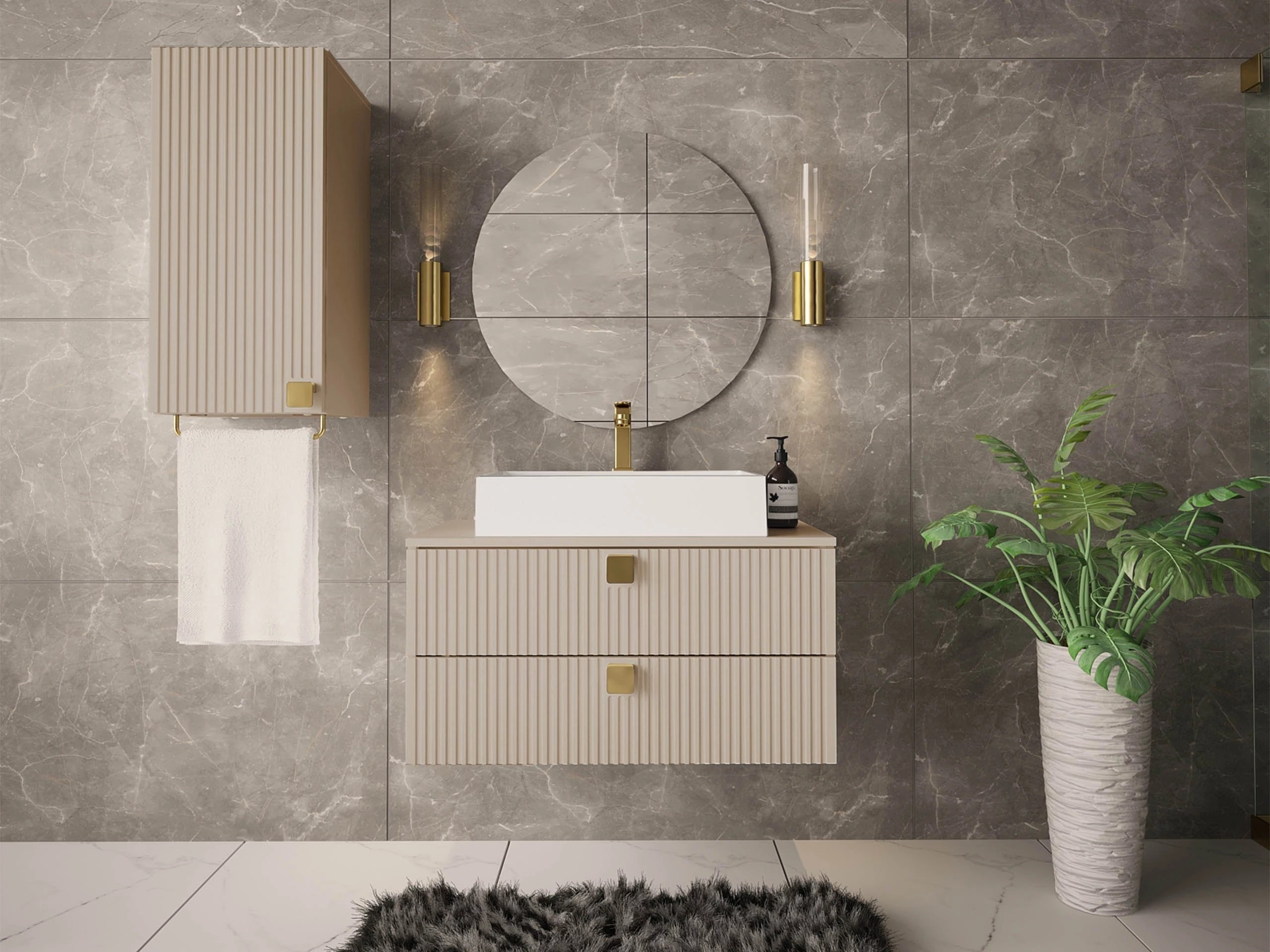 Piekarams vannas istabas skapītis Orlvera 101 (Gaiši brūns)