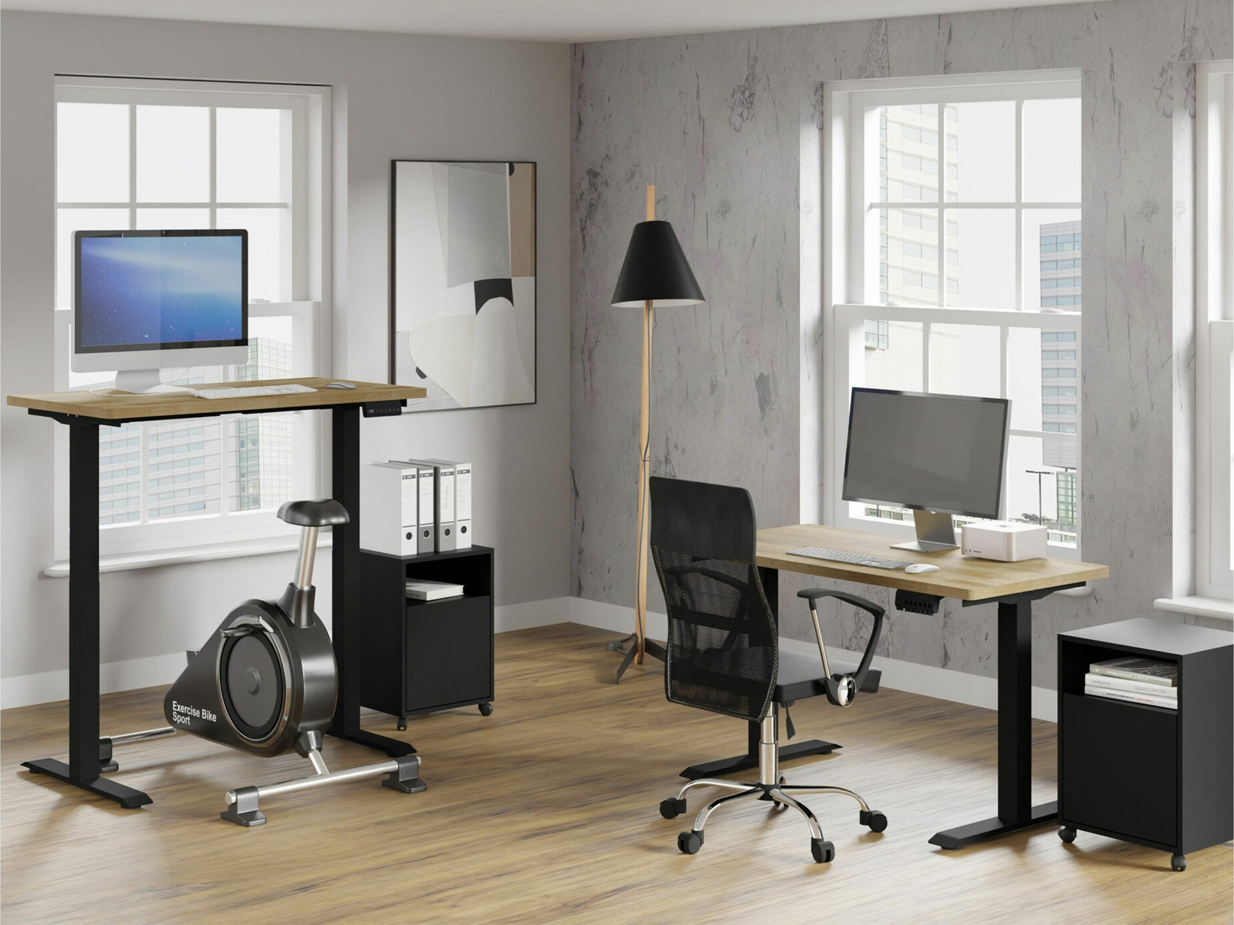 Рабочий стол с регулируемой высотой Buffalo 200 (Чёрный)