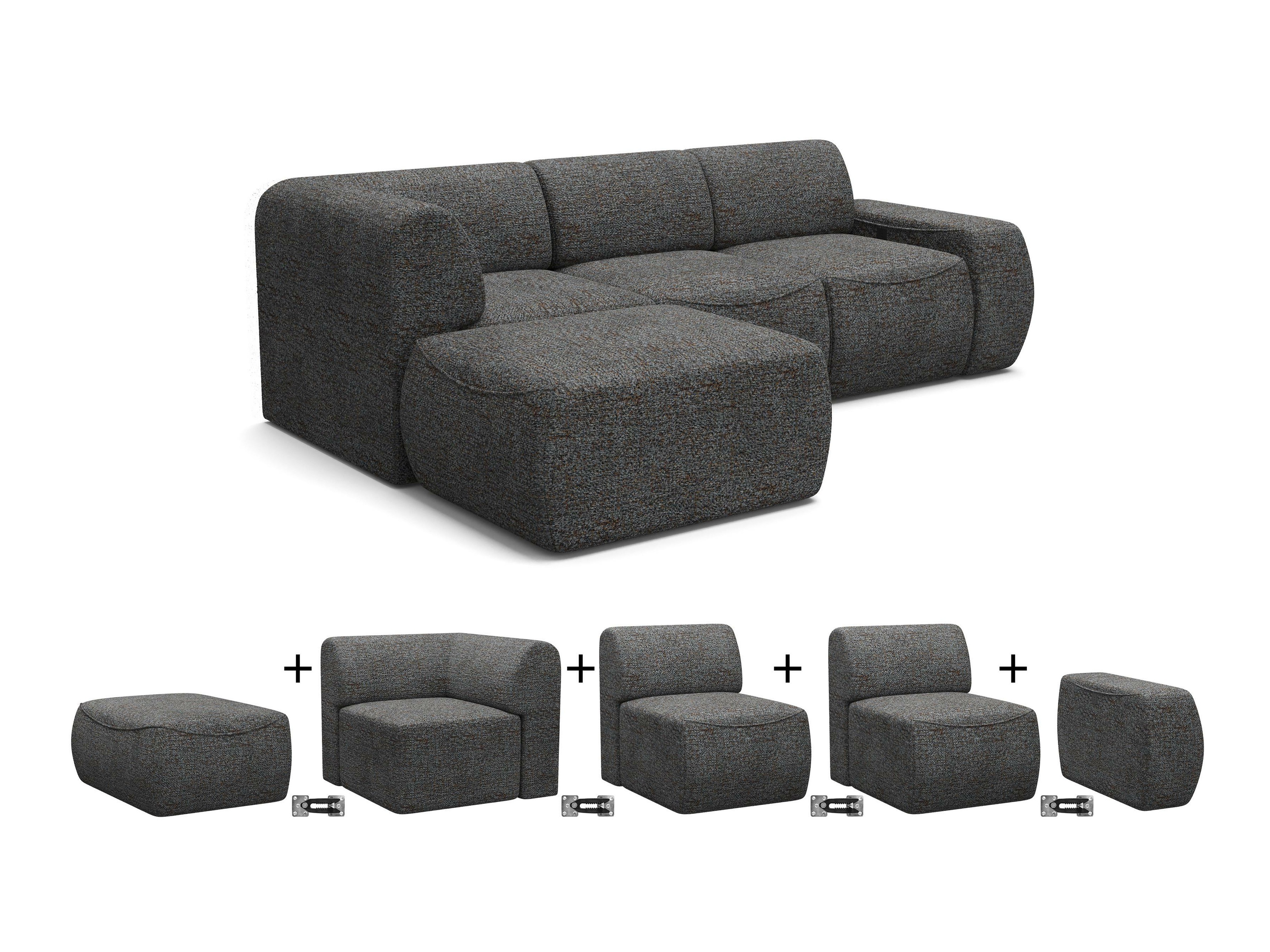 Moduļu stūra dīvāns Elbmonu 106 (Bello 05)