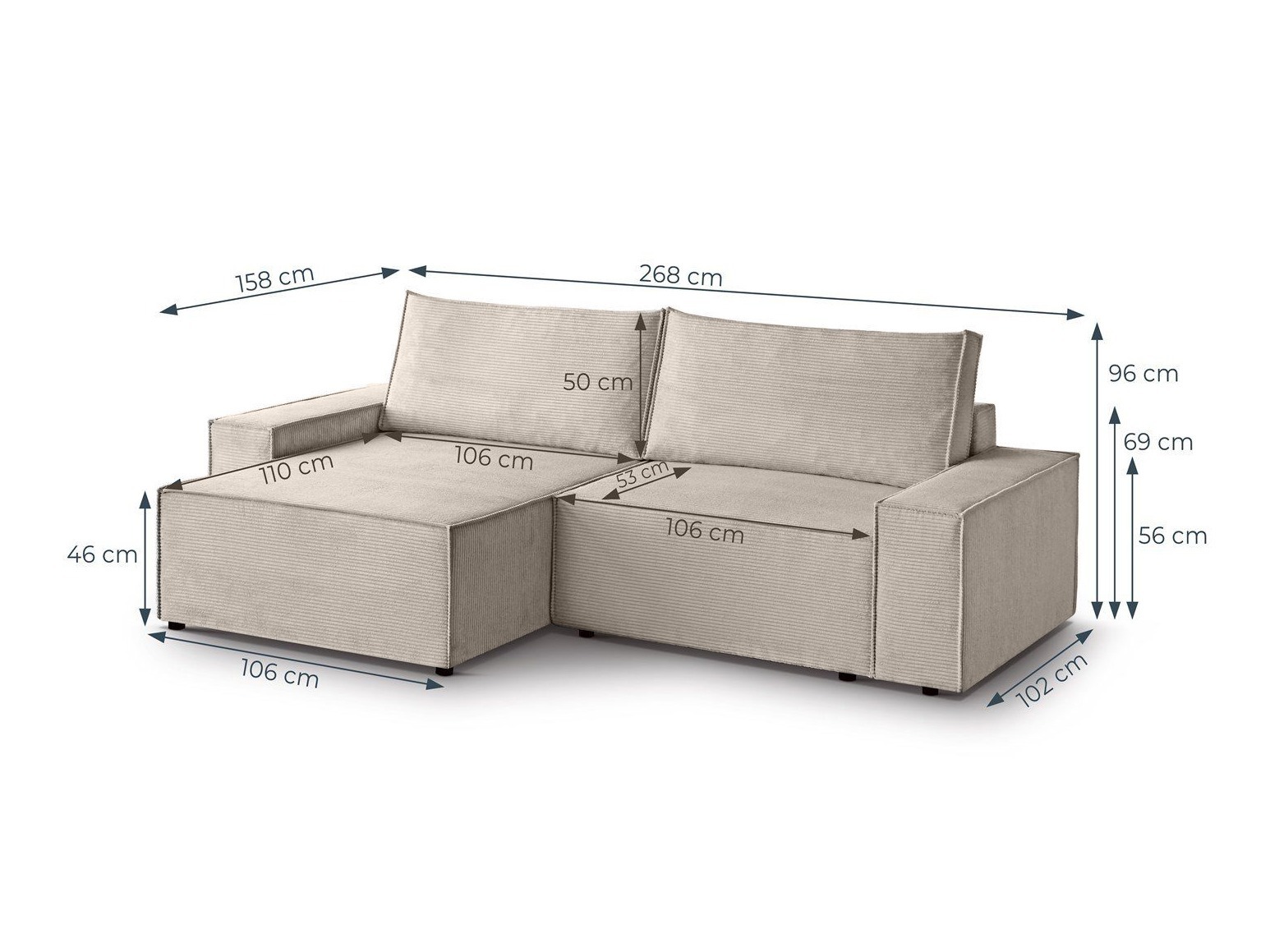 Stūra dīvāns Margate 118 (Poso 14)