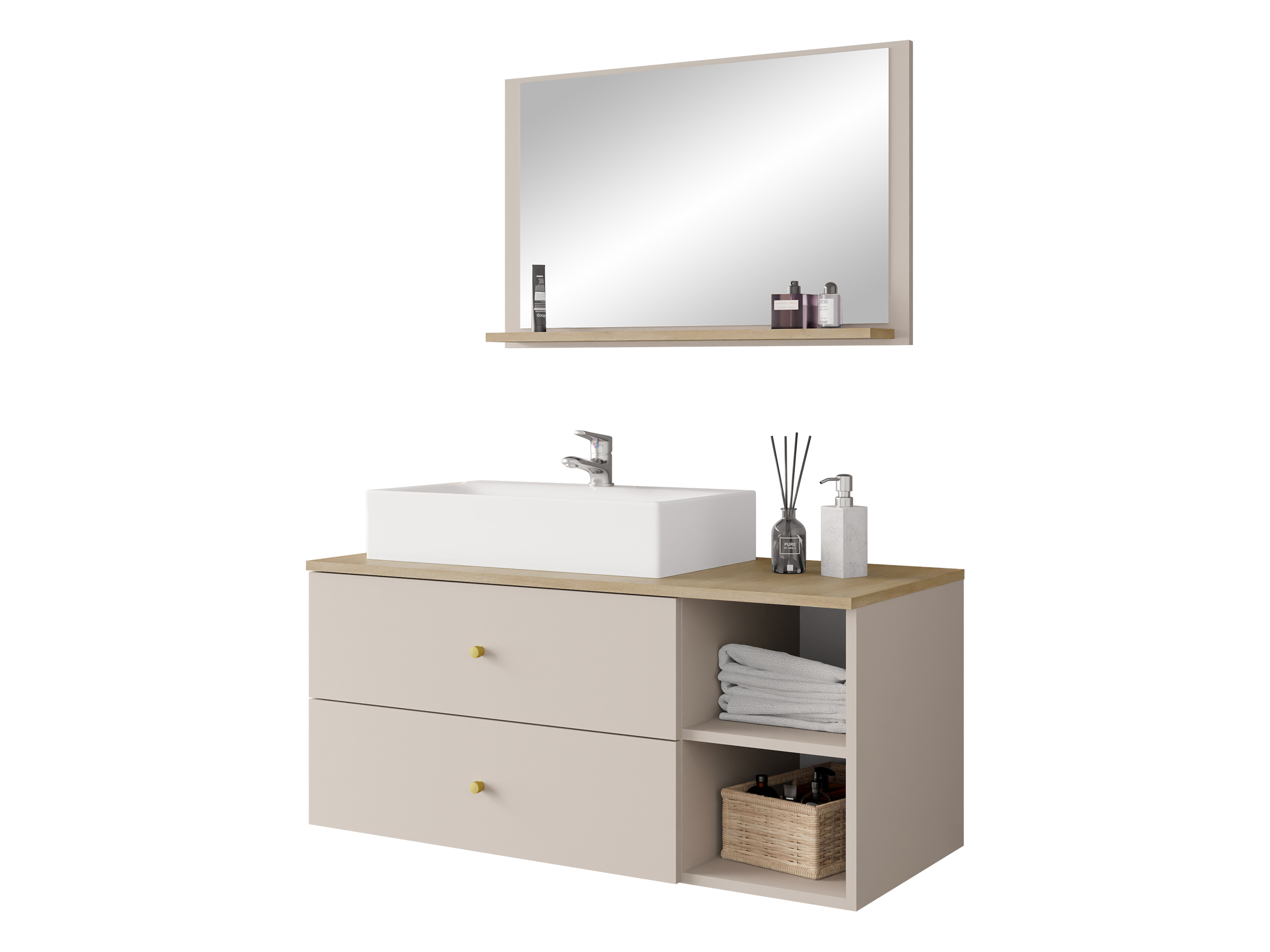 Набор для ванной комнаты Ophruvi 100 (Светло-коричневый)