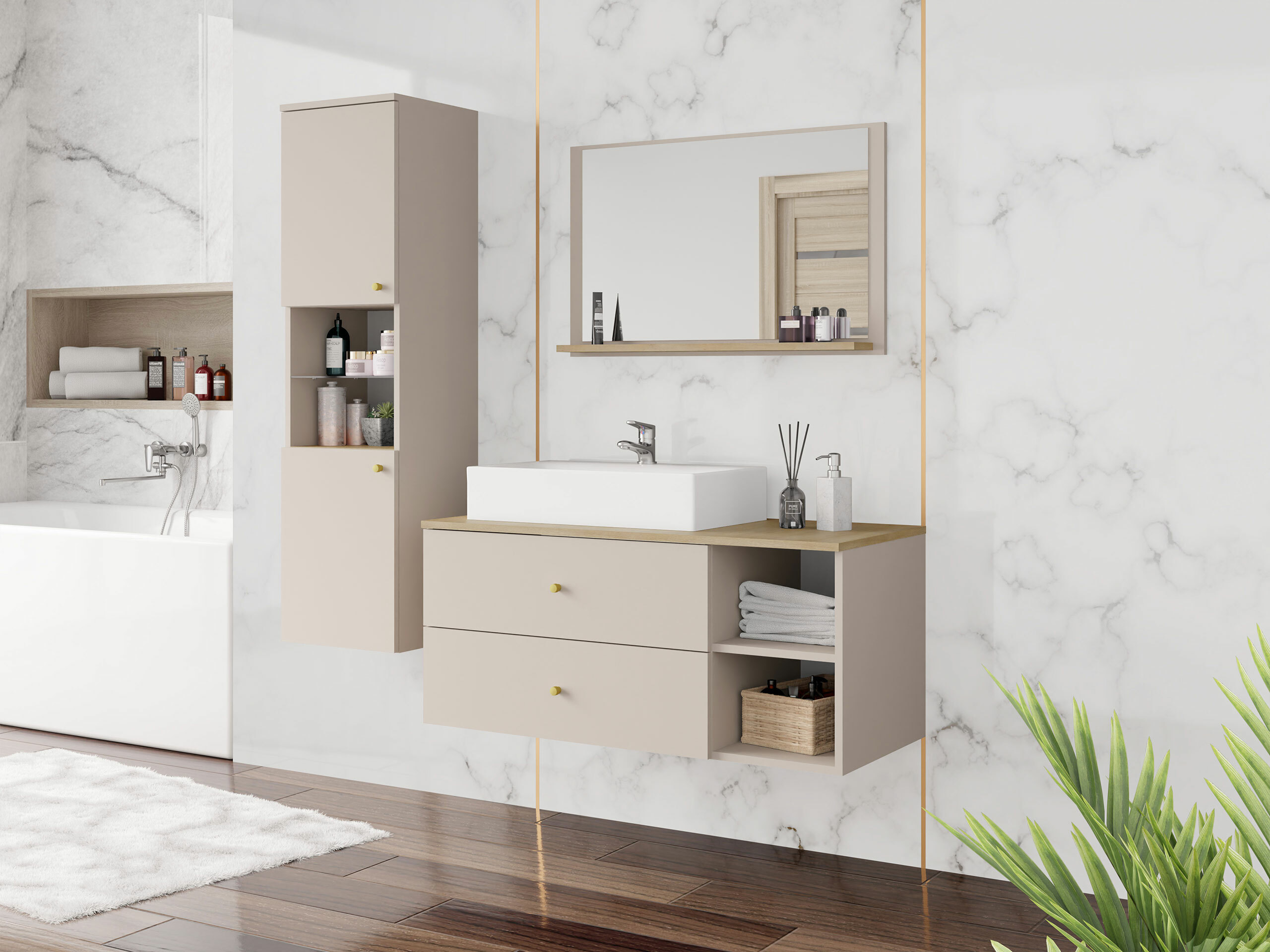 Vannas komplekts Ophruvi 101 (Gaiši brūns)