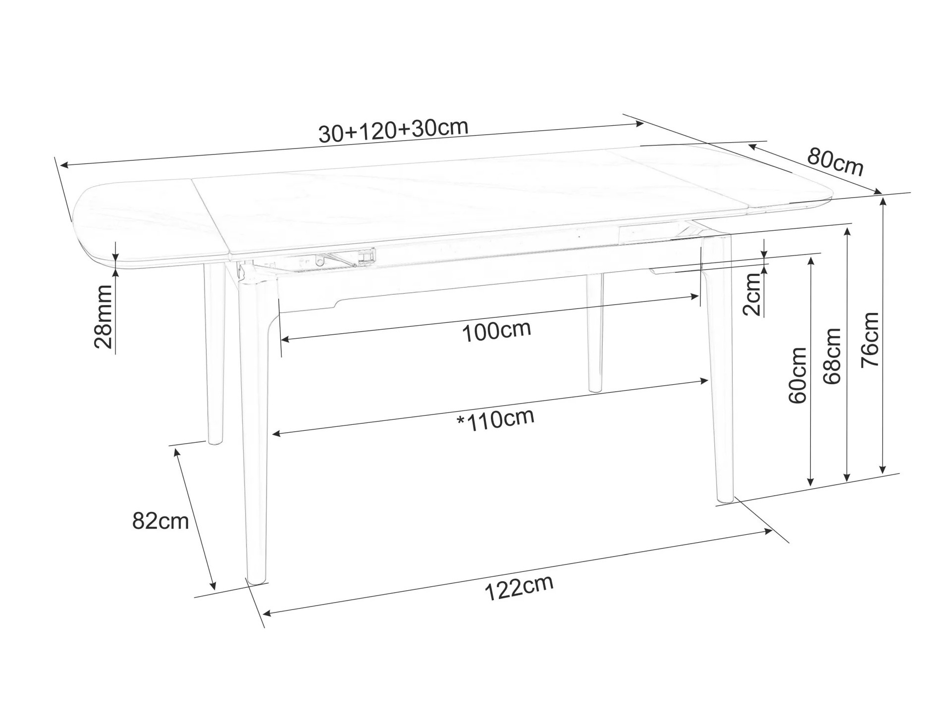 Cтол Detroit 921 (Белый мрамор)