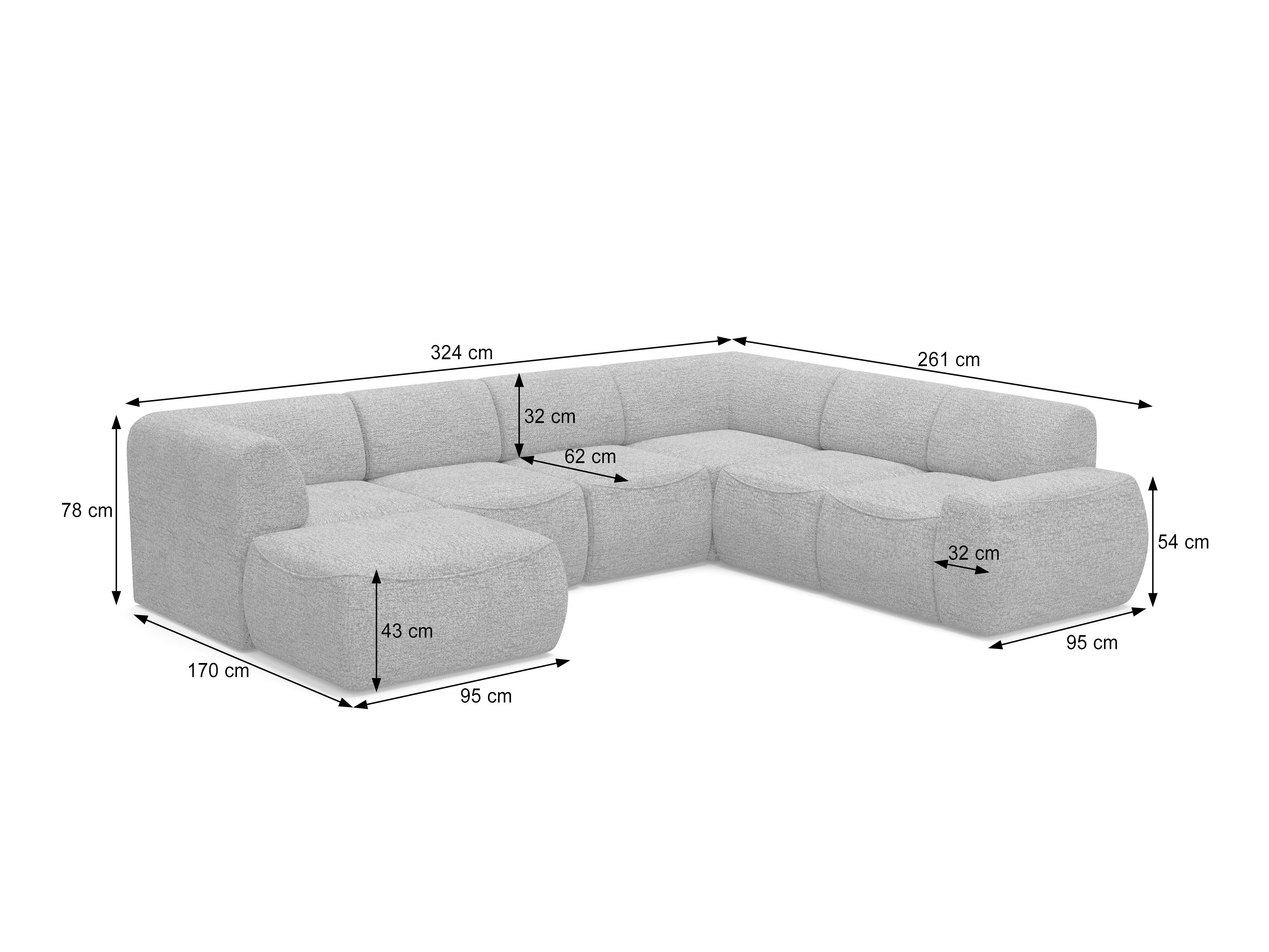 Модульный угловой диван Elbmonu 107 (Bello 40)