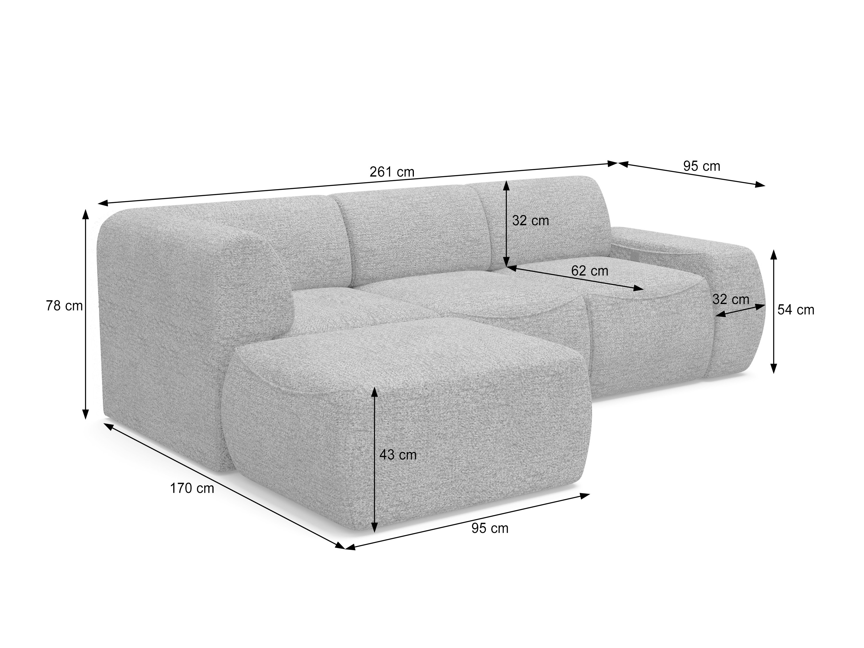 Moduļu stūra dīvāns Elbmonu 106 (Bello 40)