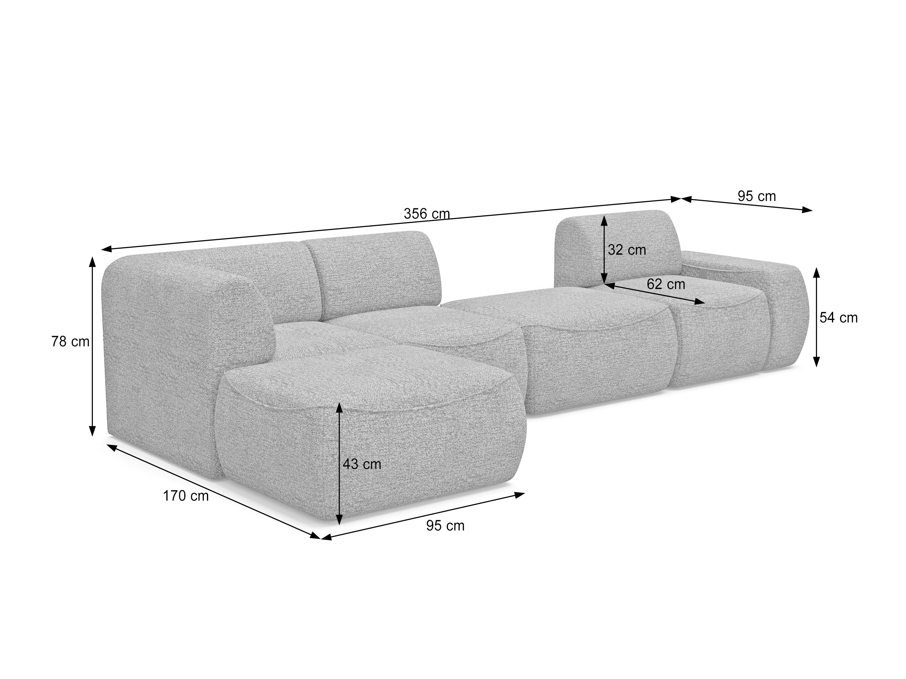 Moduļu stūra dīvāns Elbmonu 108 (Bello 45)