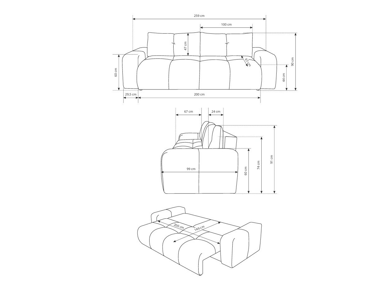 Диван-кровать Kingston 154 (Curio 97)