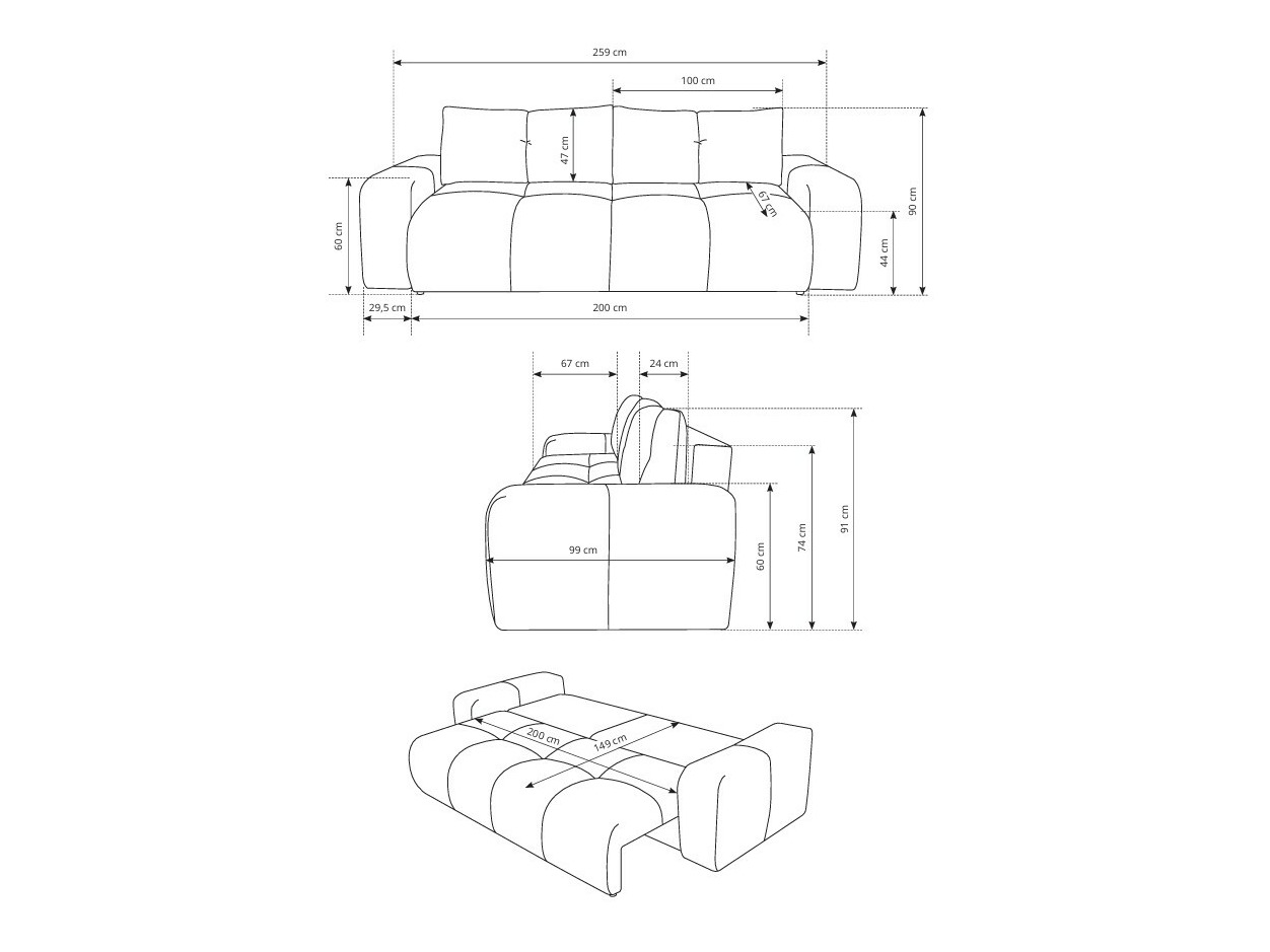 Диван-кровать Kingston 154 (Flow 03)