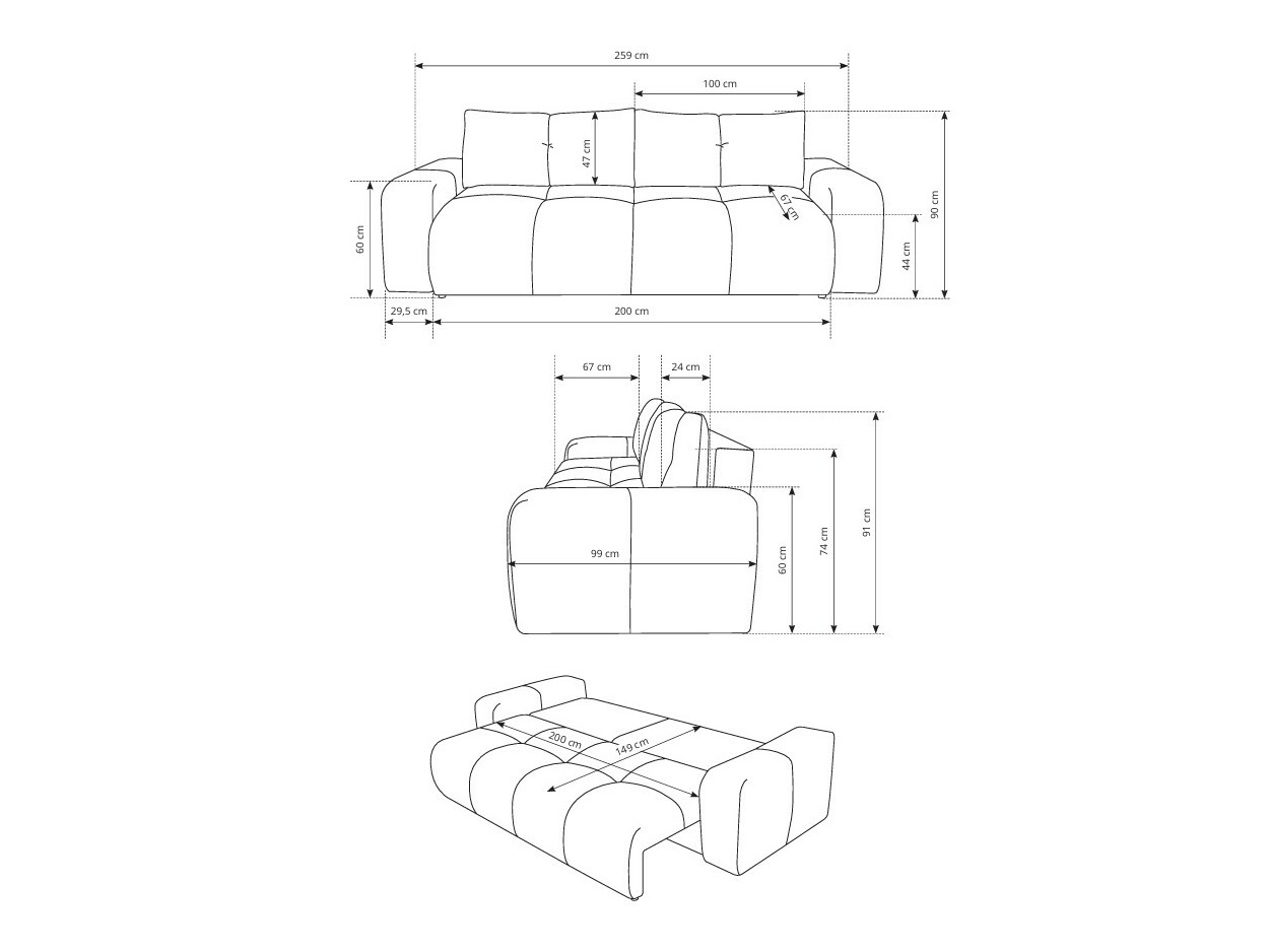 Диван-кровать Kingston 154 (Flow 17)