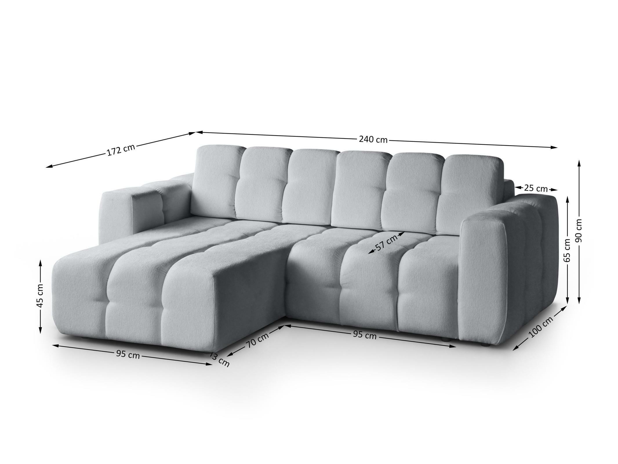 Stūra dīvāns Margate 129 (Raven 06)