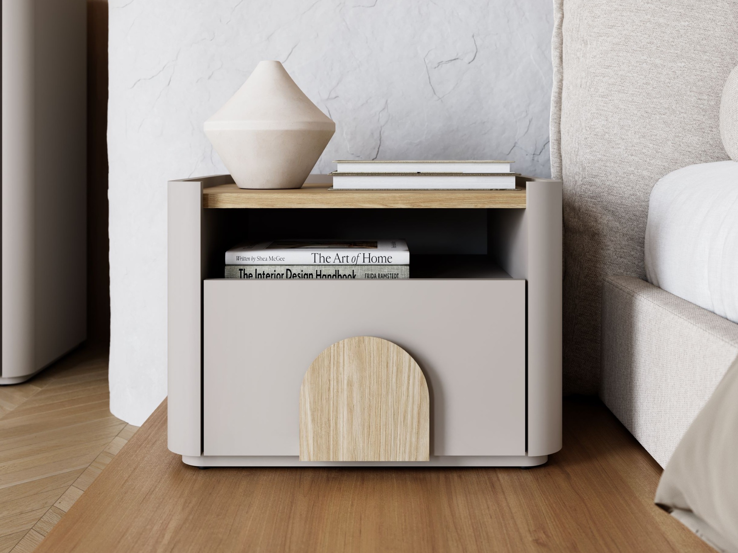 Naktsgaldiņš Camavio 100 (Kašmirs + Gaišs ozols)