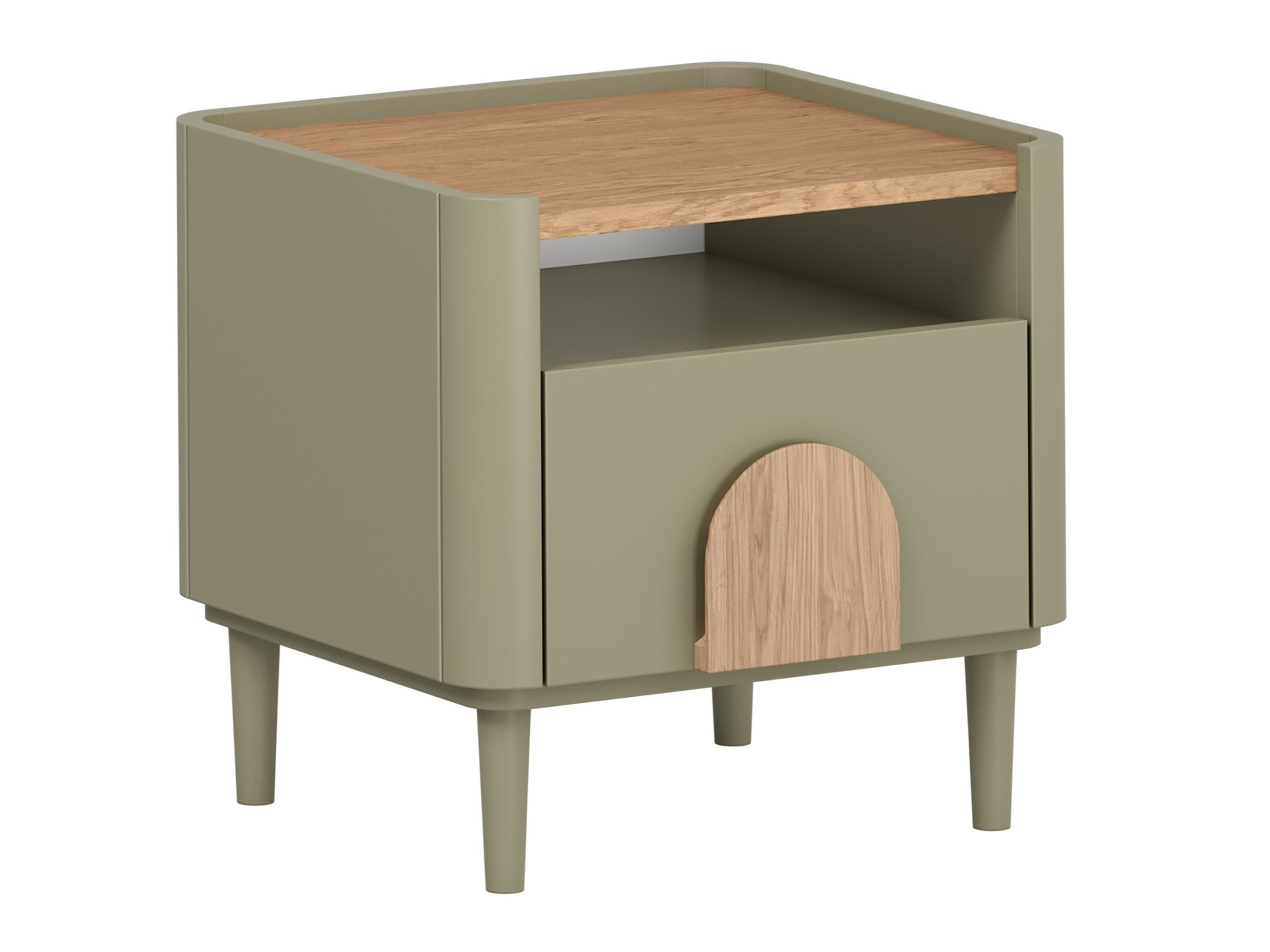 Прикроватная тумбочка Camavio 100 (Пыльно-зеленый + Дуб)