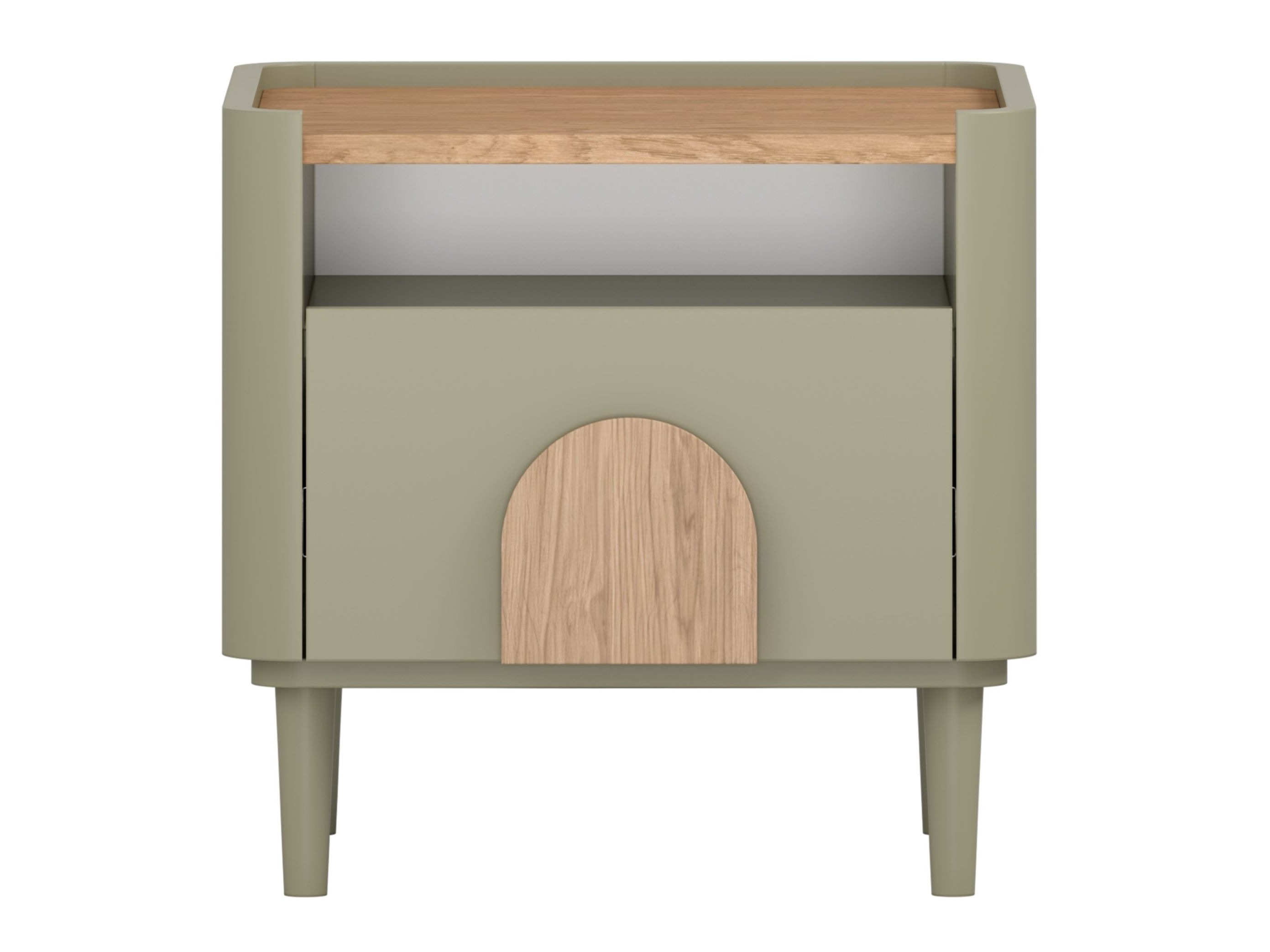 Прикроватная тумбочка Camavio 100 (Пыльно-зеленый + Дуб)