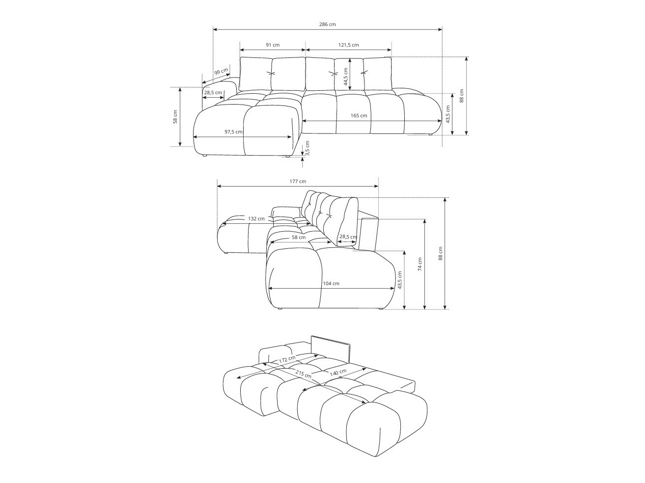 Угловой диван Kingston 156 (Flow 02)