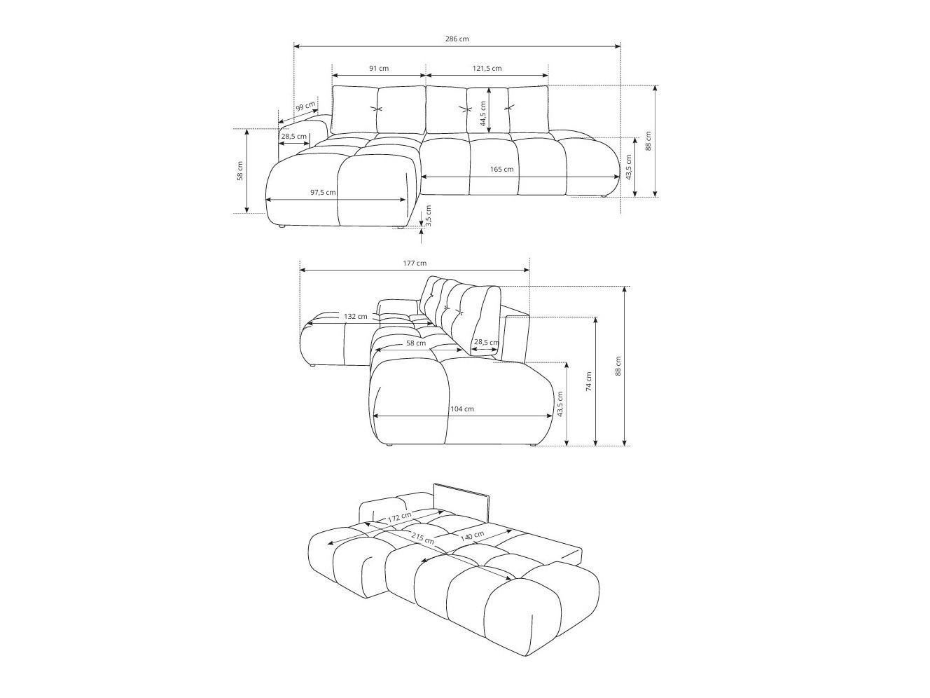 Угловой диван Kingston 156 (Flow 02)