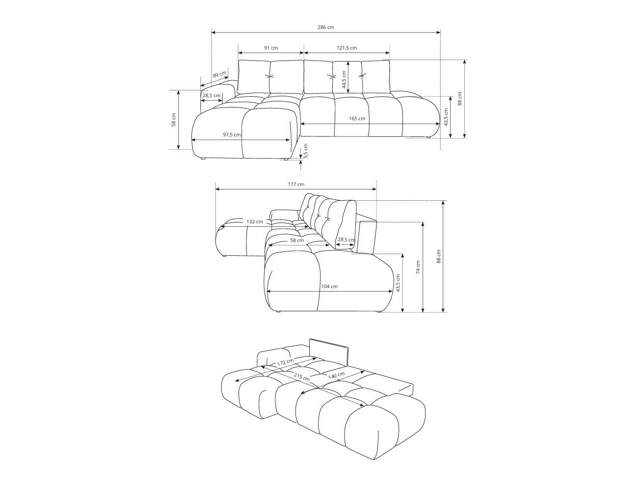Угловой диван Kingston 156 (Flow 03)
