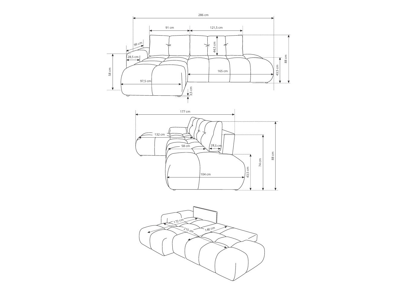Угловой диван Kingston 156 (Flow 09)
