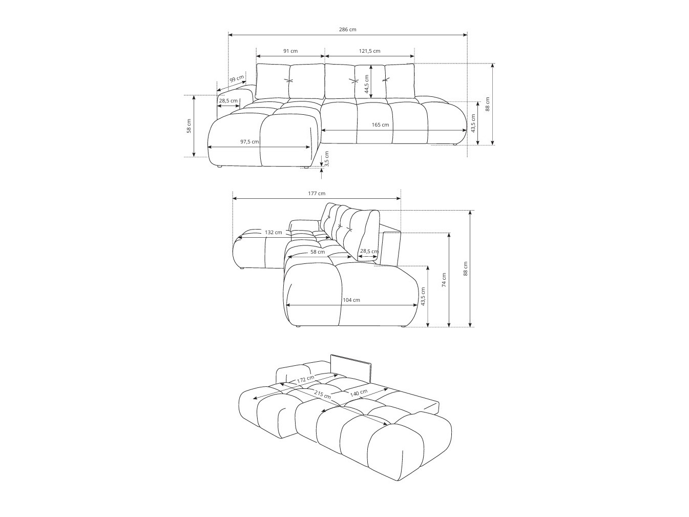 Угловой диван Kingston 156 (Flow 17)
