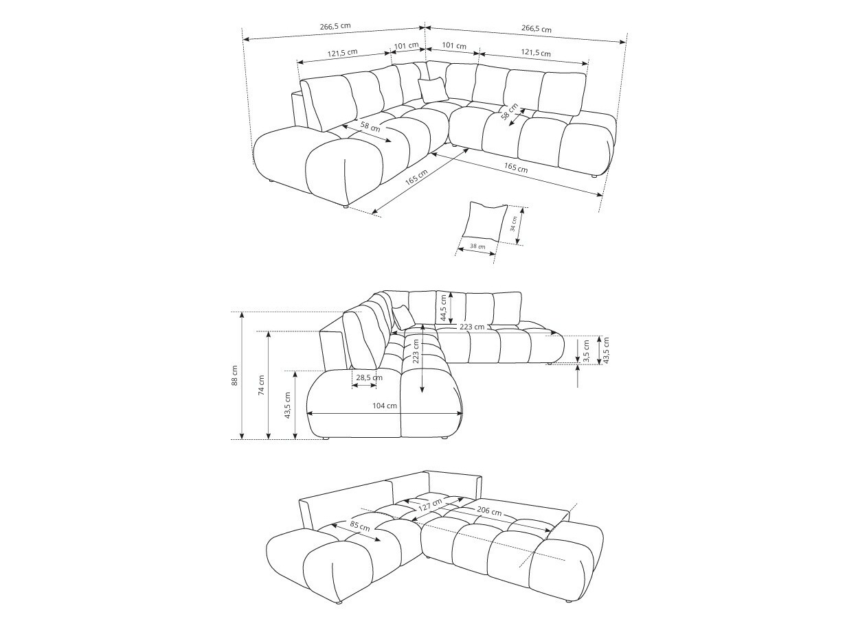 Угловой диван Kingston 197 (Flow 02)