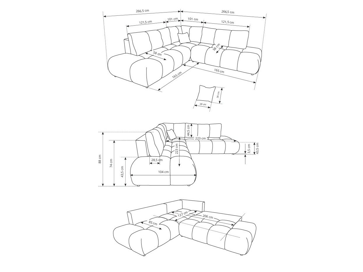 Угловой диван Kingston 197 (Flow 03)