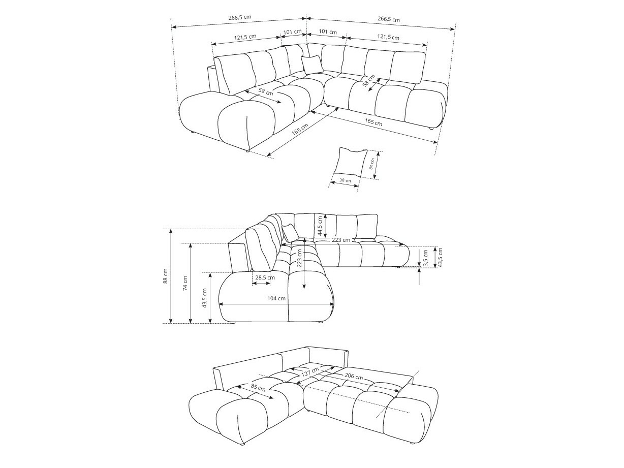 Угловой диван Kingston 197 (Flow 09)