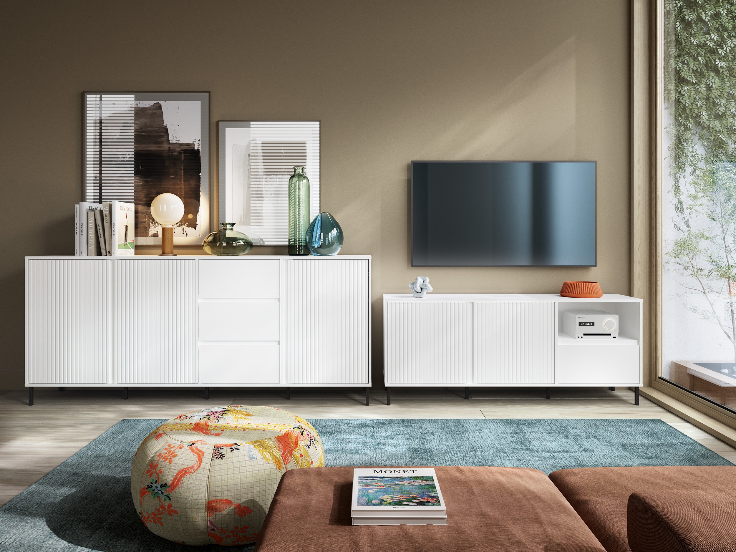 Viesistabas komplekts Ruvrevi 107 (Balts)