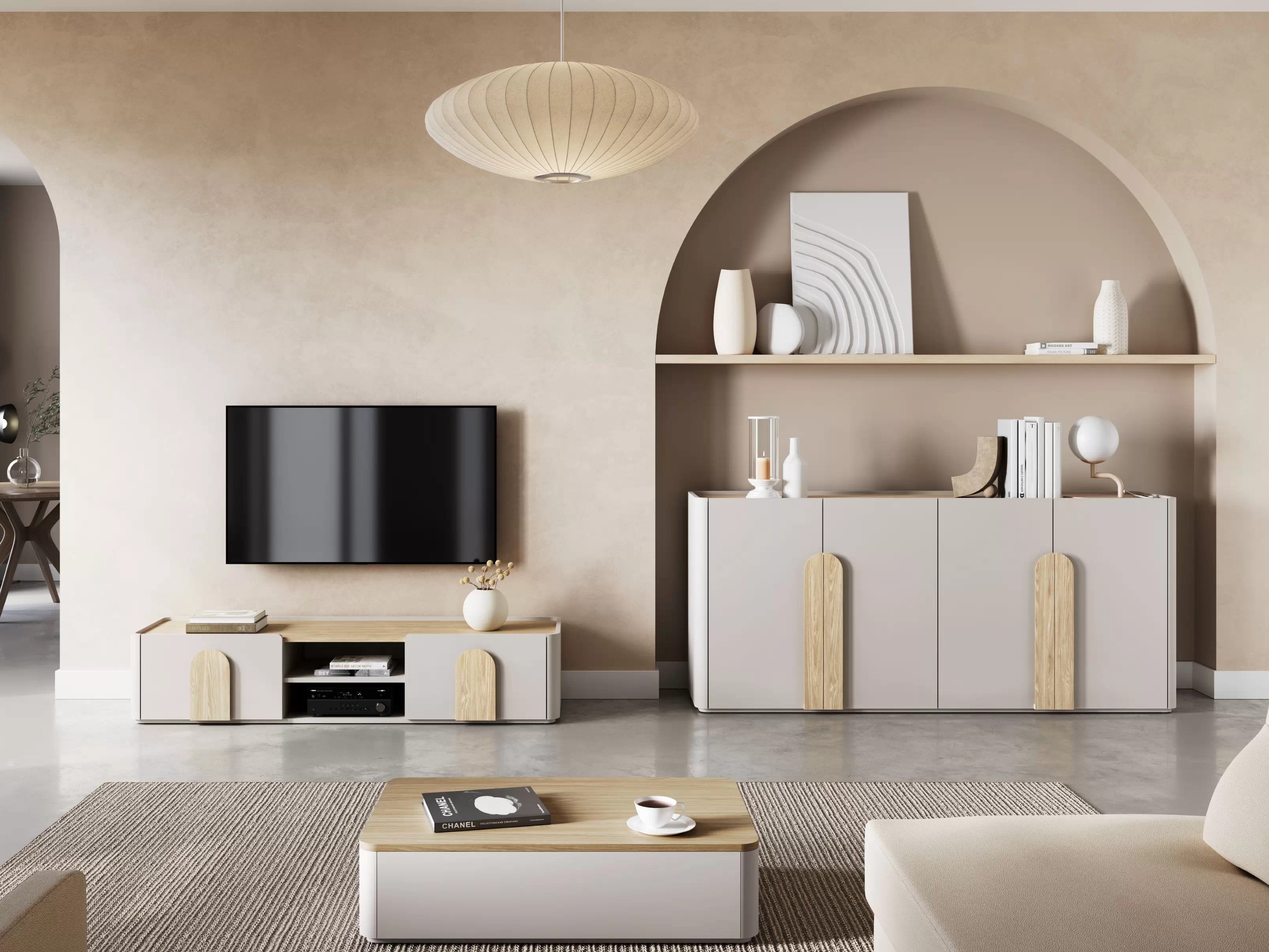 Набор для гостиной Camavio 107 (Кашемир + Светлый дуб)