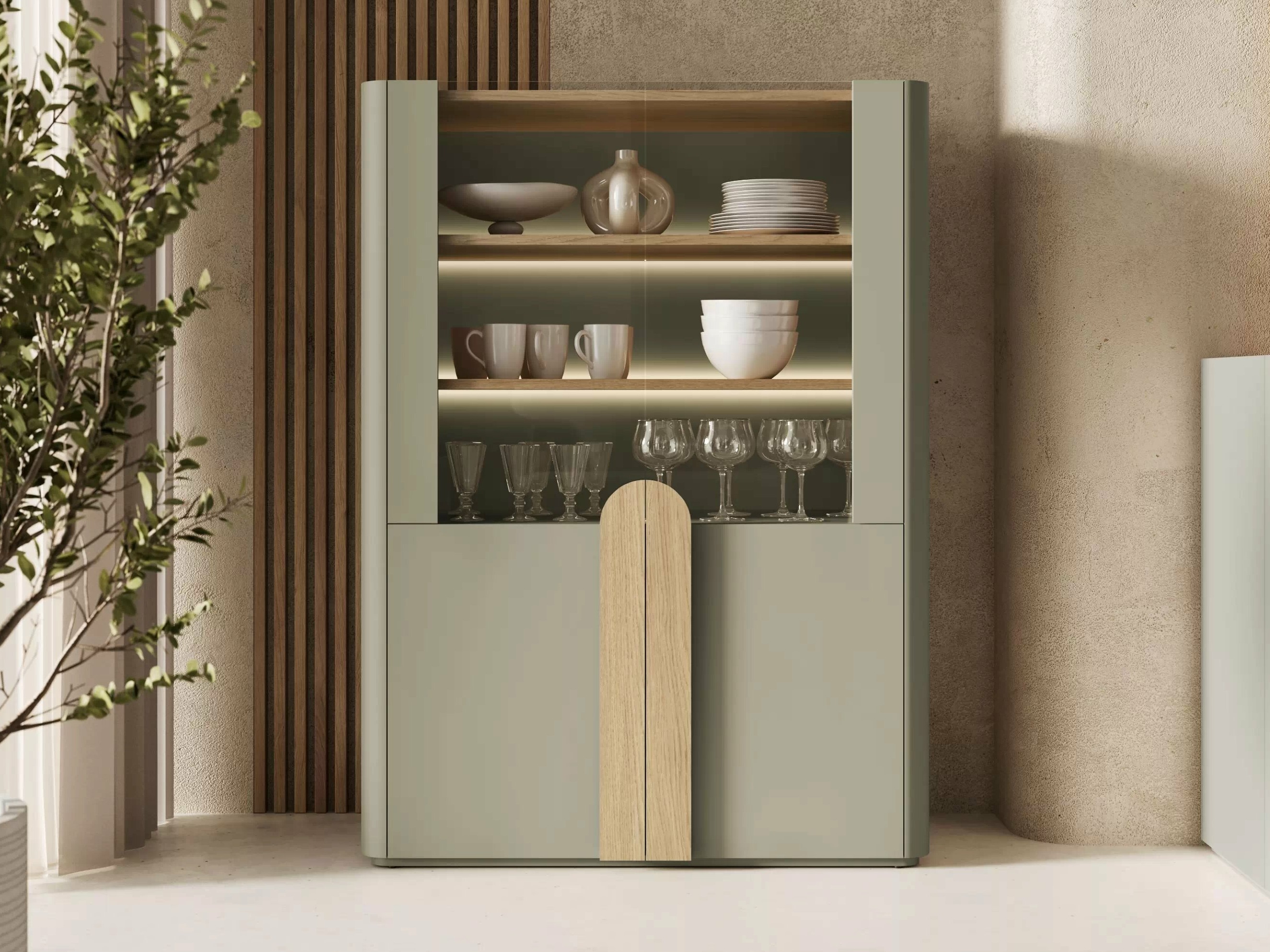 Plaukts Camavio 101 (Putekļaini zaļa + Ozols)