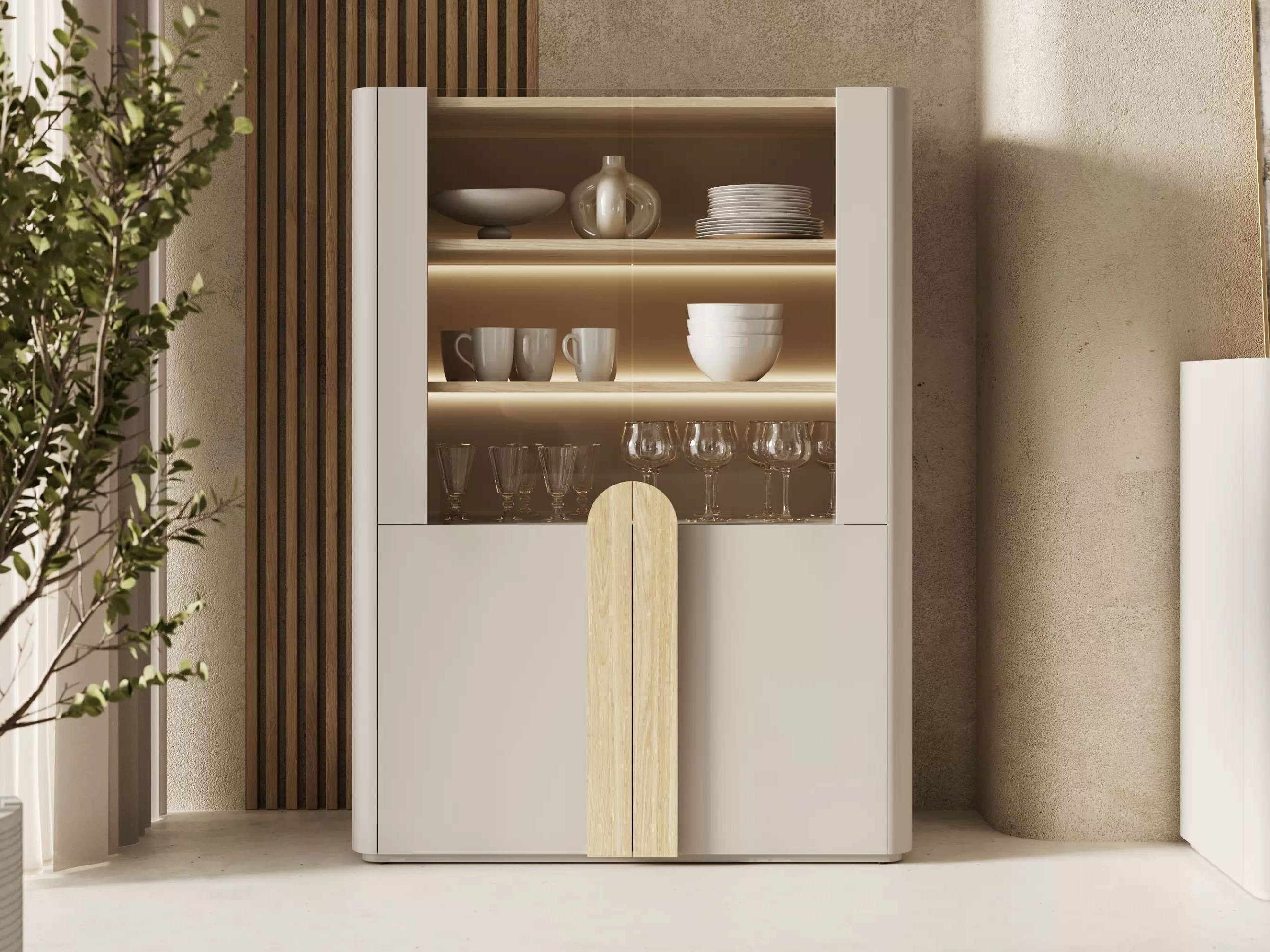 Стеллаж Camavio 101 (Кашемир + Светлый дуб)