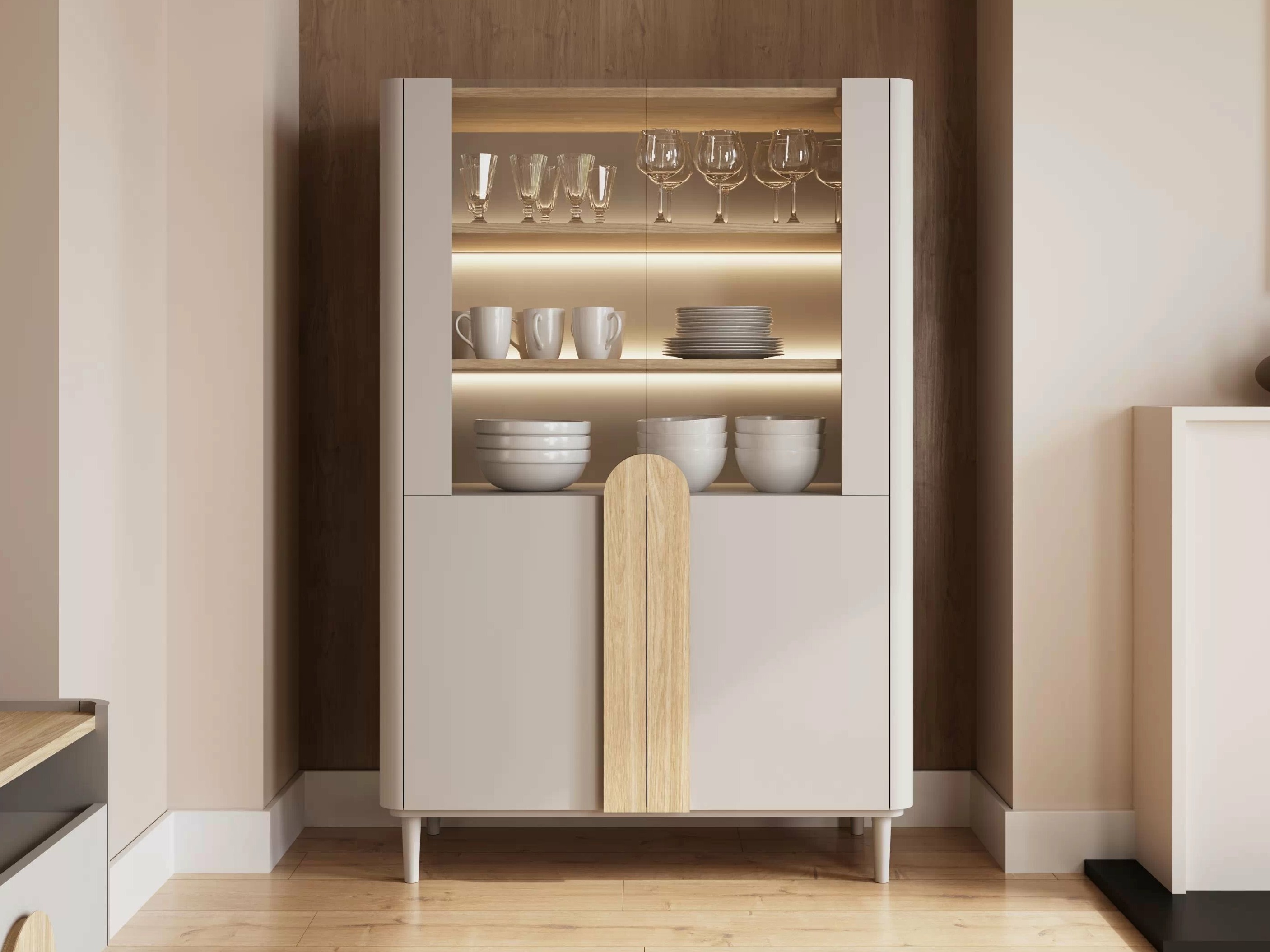 Стеллаж Camavio 101 (Кашемир + Светлый дуб)