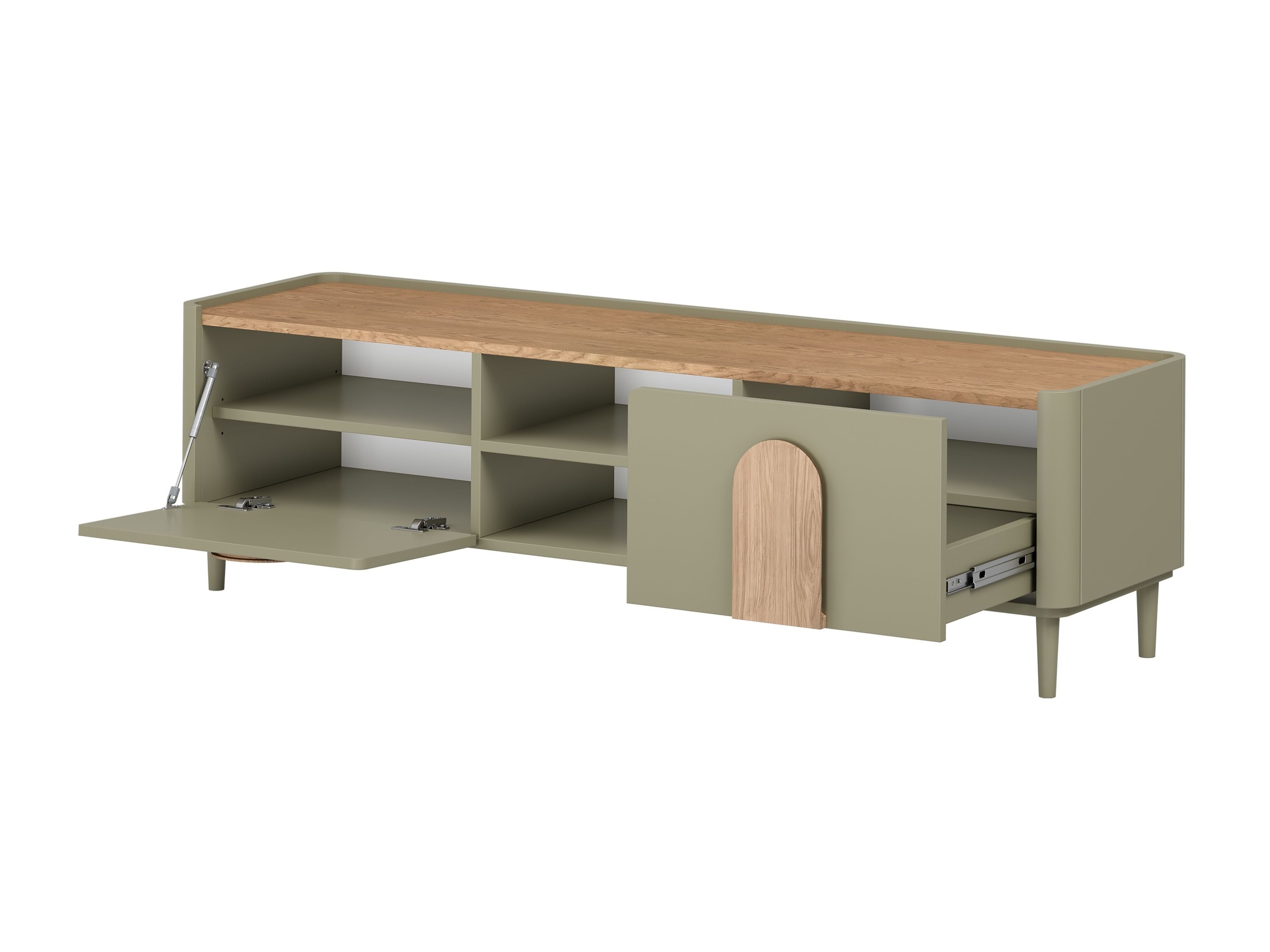 TV galds Camavio 103 (Putekļaini zaļa + Ozols)