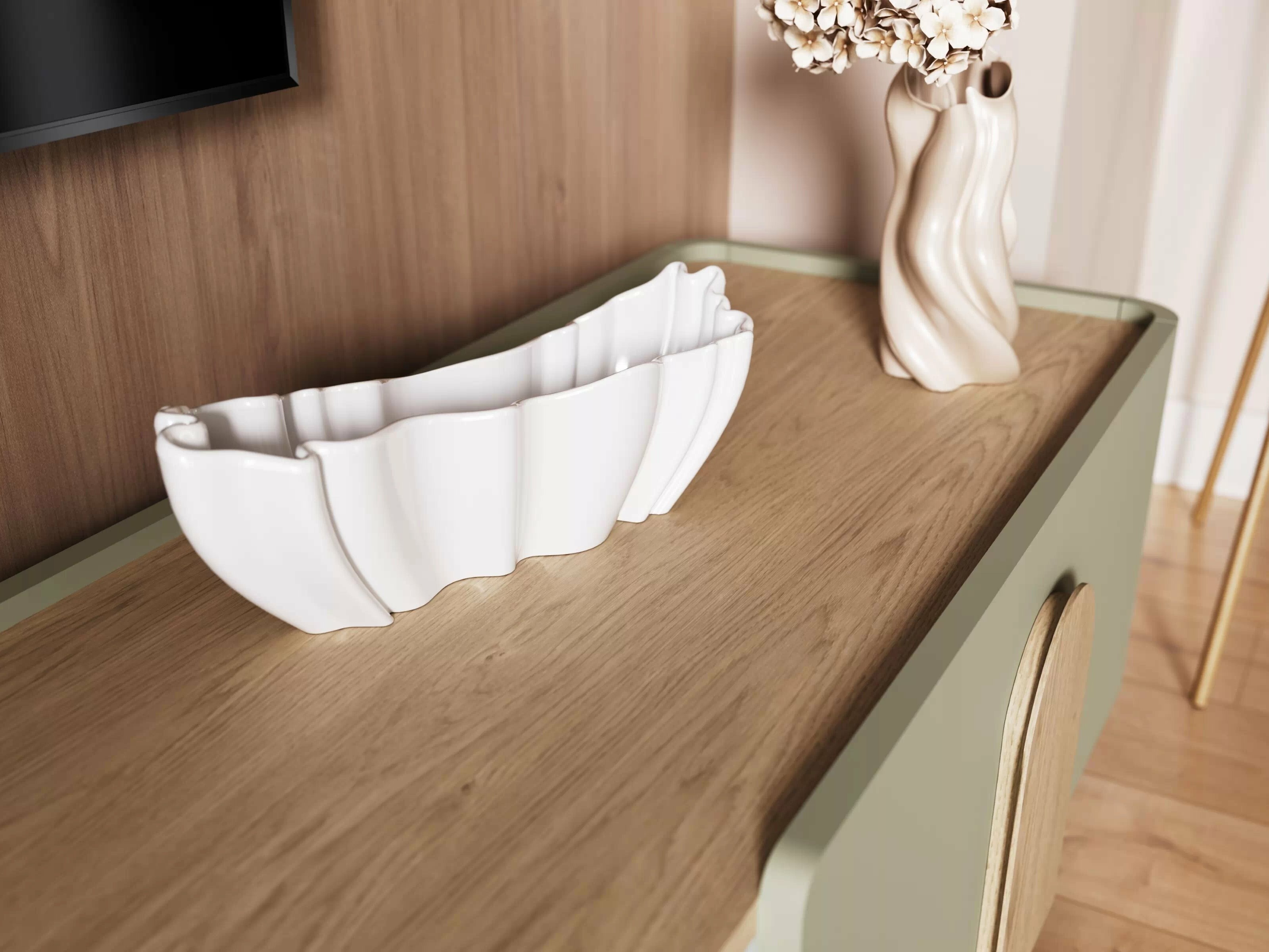 TV galds Camavio 103 (Putekļaini zaļa + Ozols)