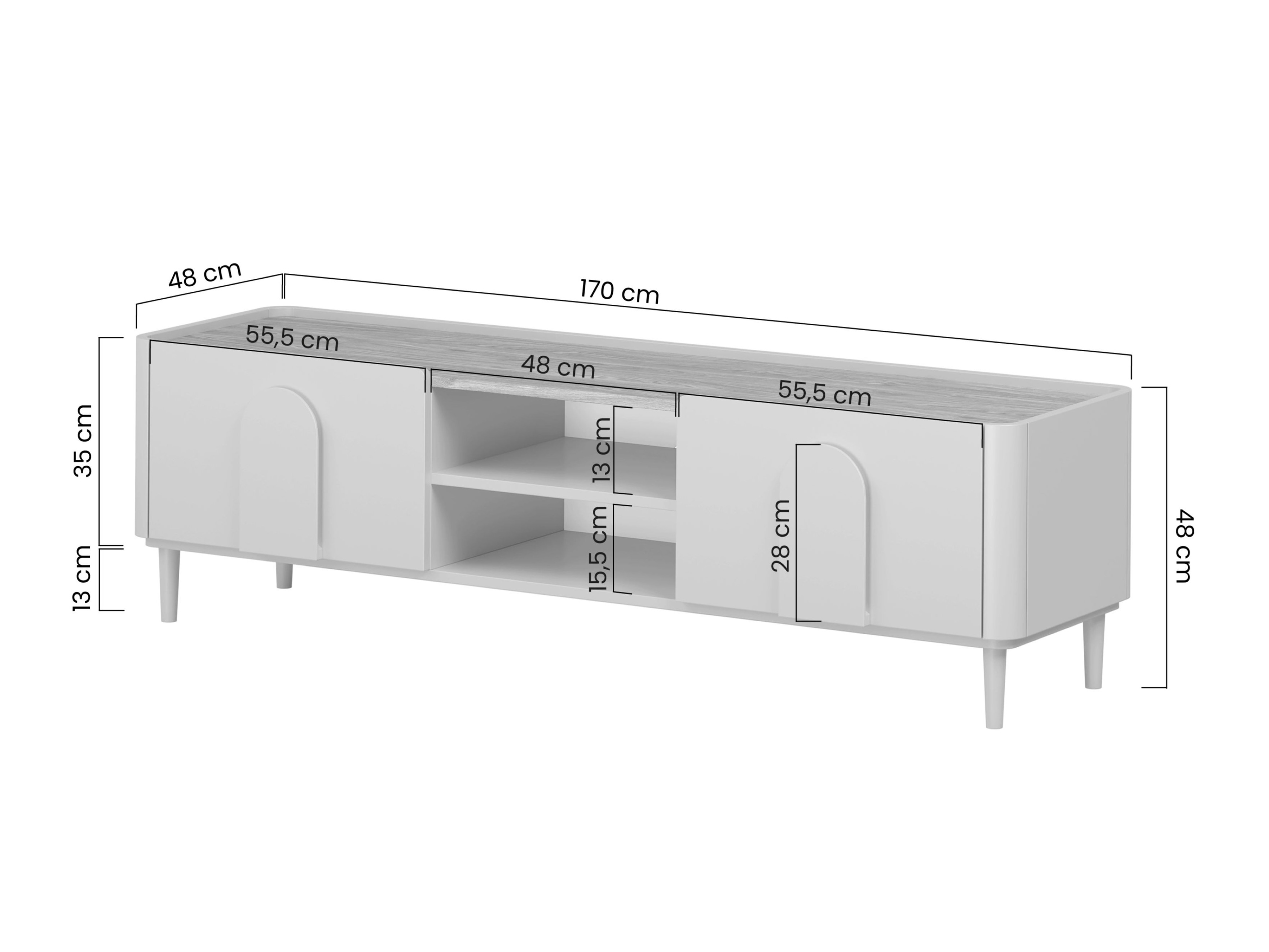 TV galds Camavio 103 (Putekļaini zaļa + Ozols)