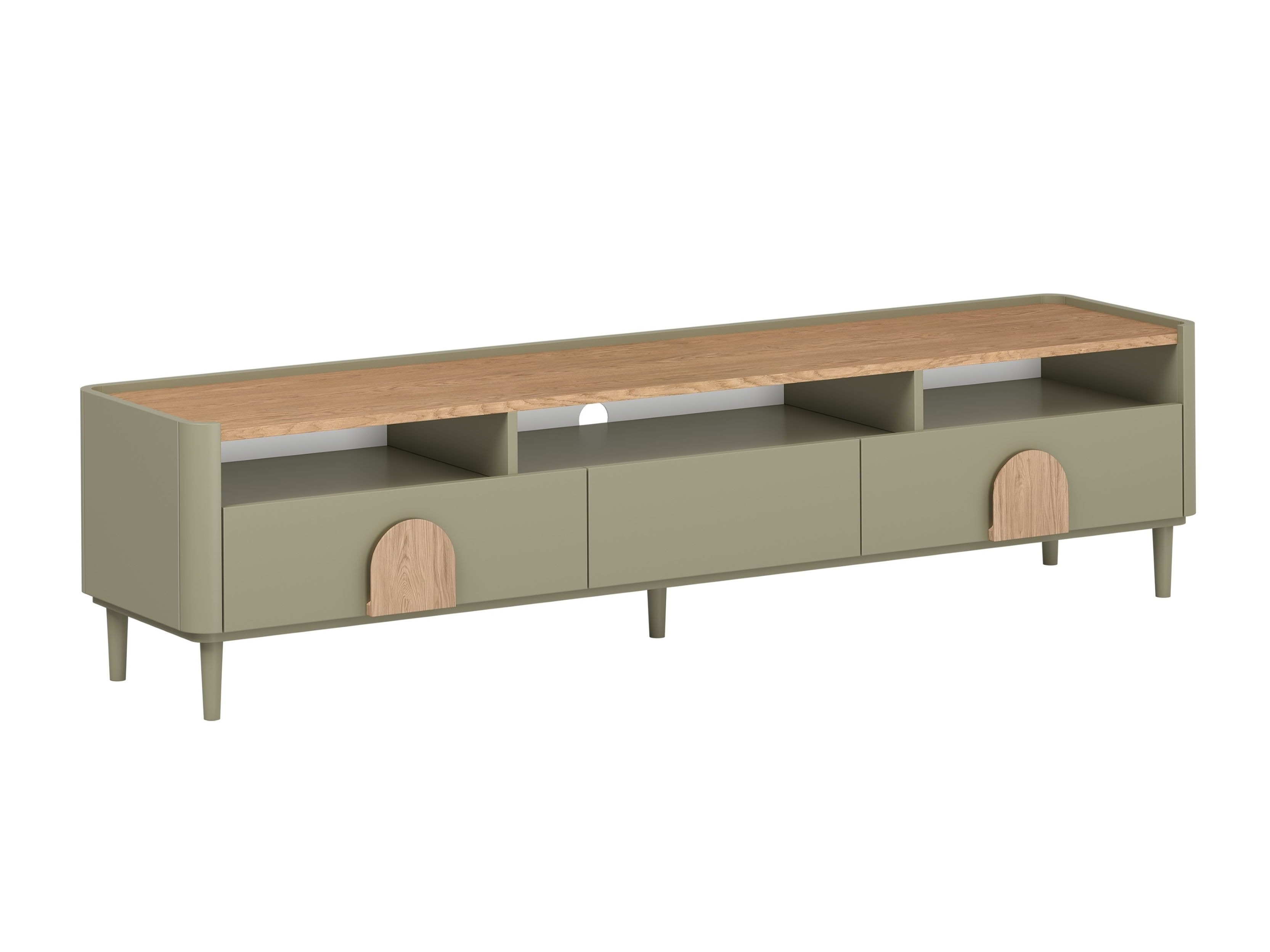 TV galds Camavio 104 (Putekļaini zaļa + Ozols)